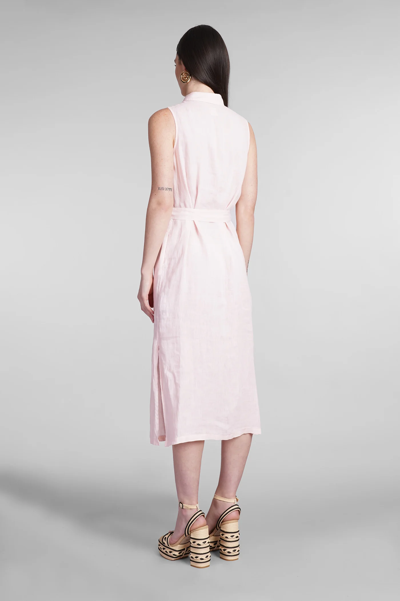 Dress woman  in rose-pink linen - Image 3
