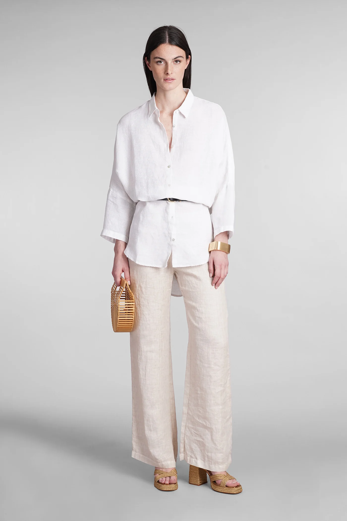 Pants in beige linen - Image 2
