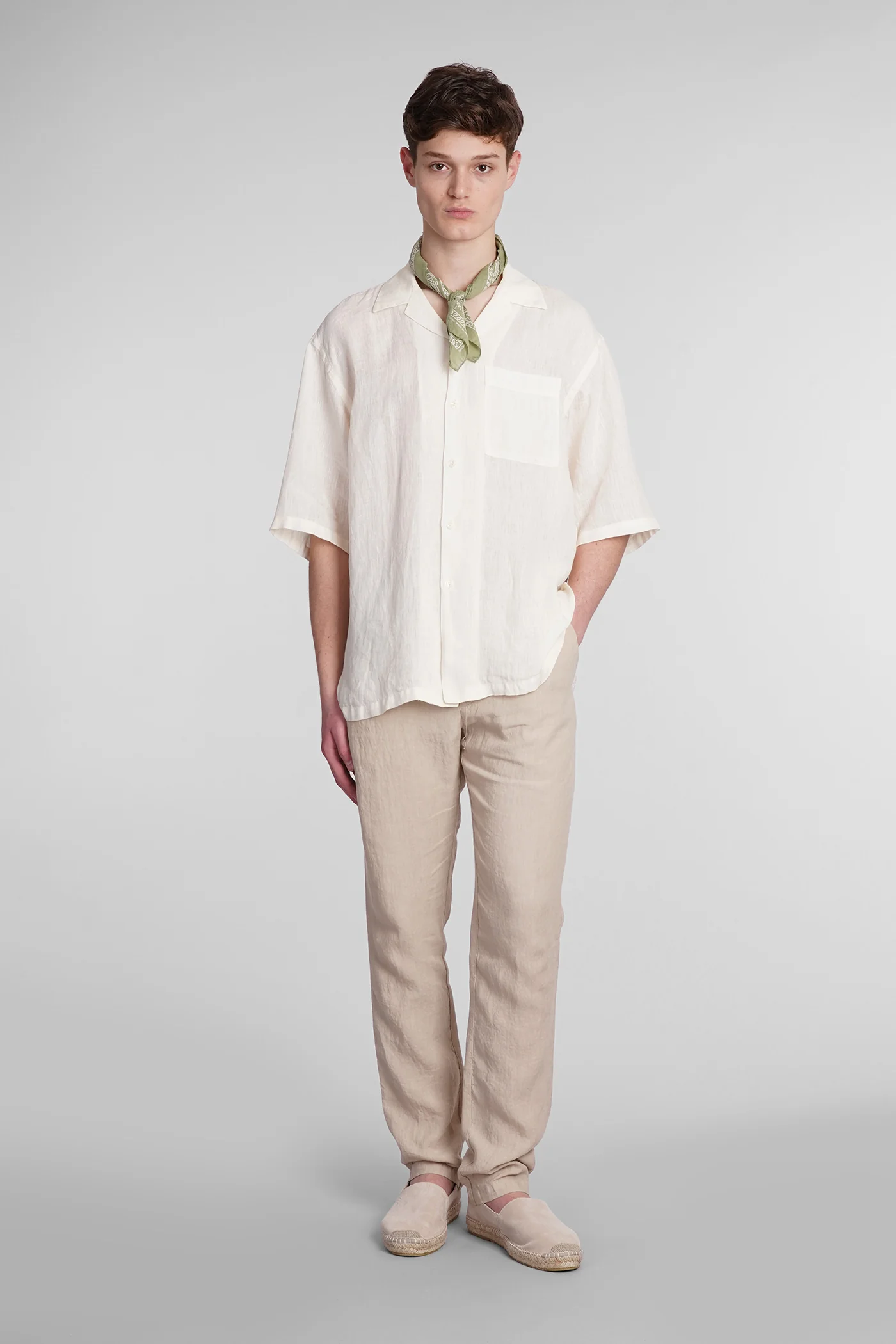 Pants in beige linen - Image 2