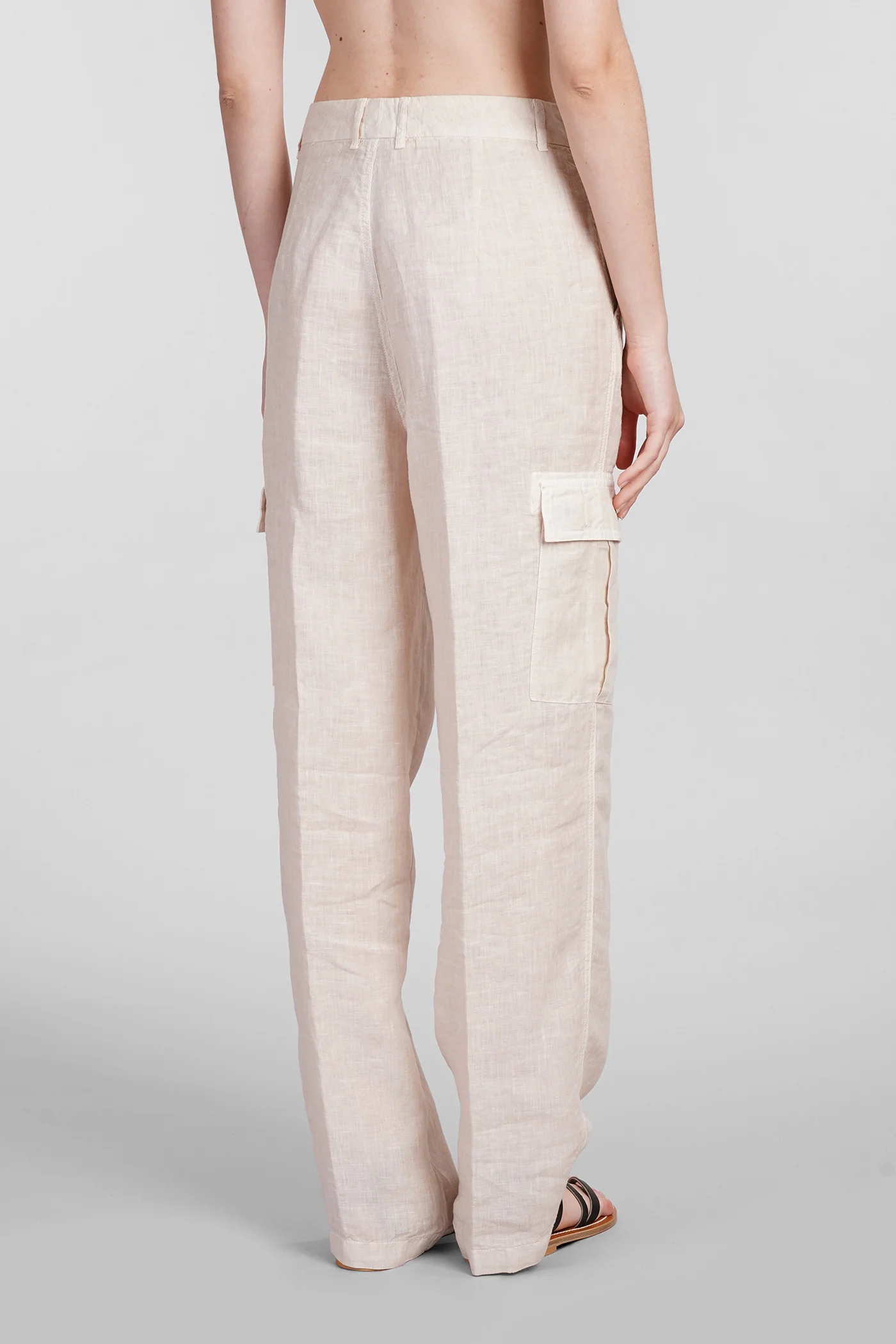 Pants in beige linen - Image 3