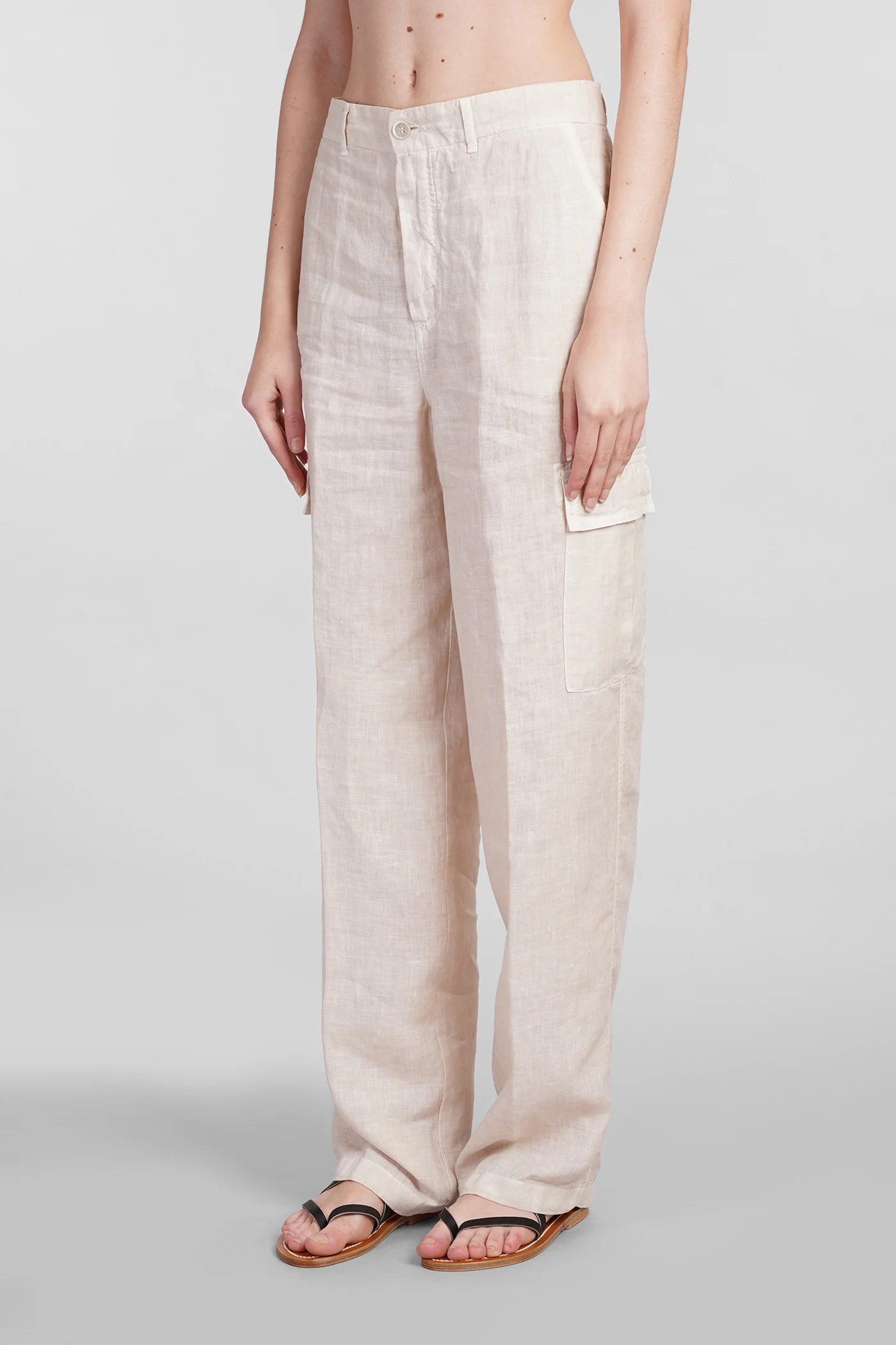 Pants in beige linen - Image 4
