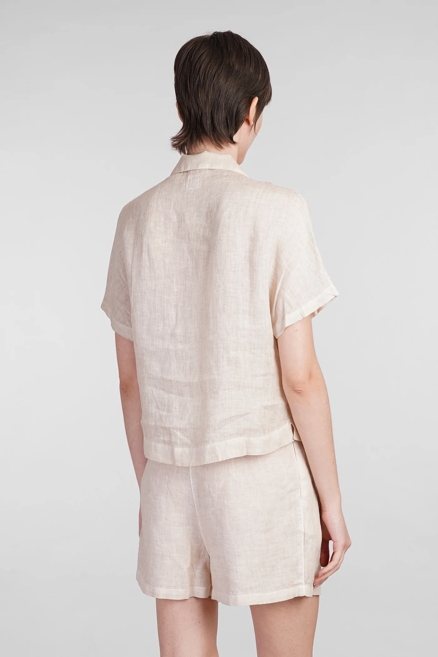 Shirt in beige linen - Image 3