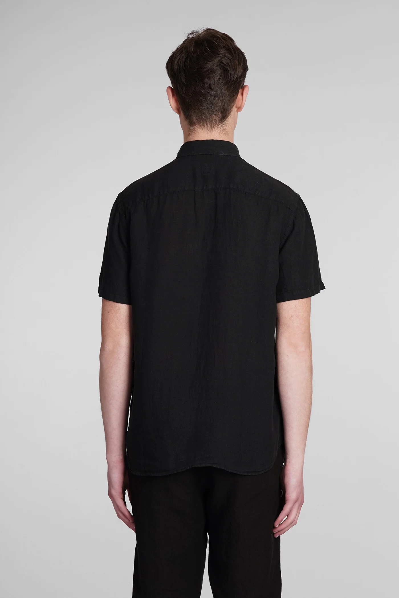 Shirt in black linen - Image 3