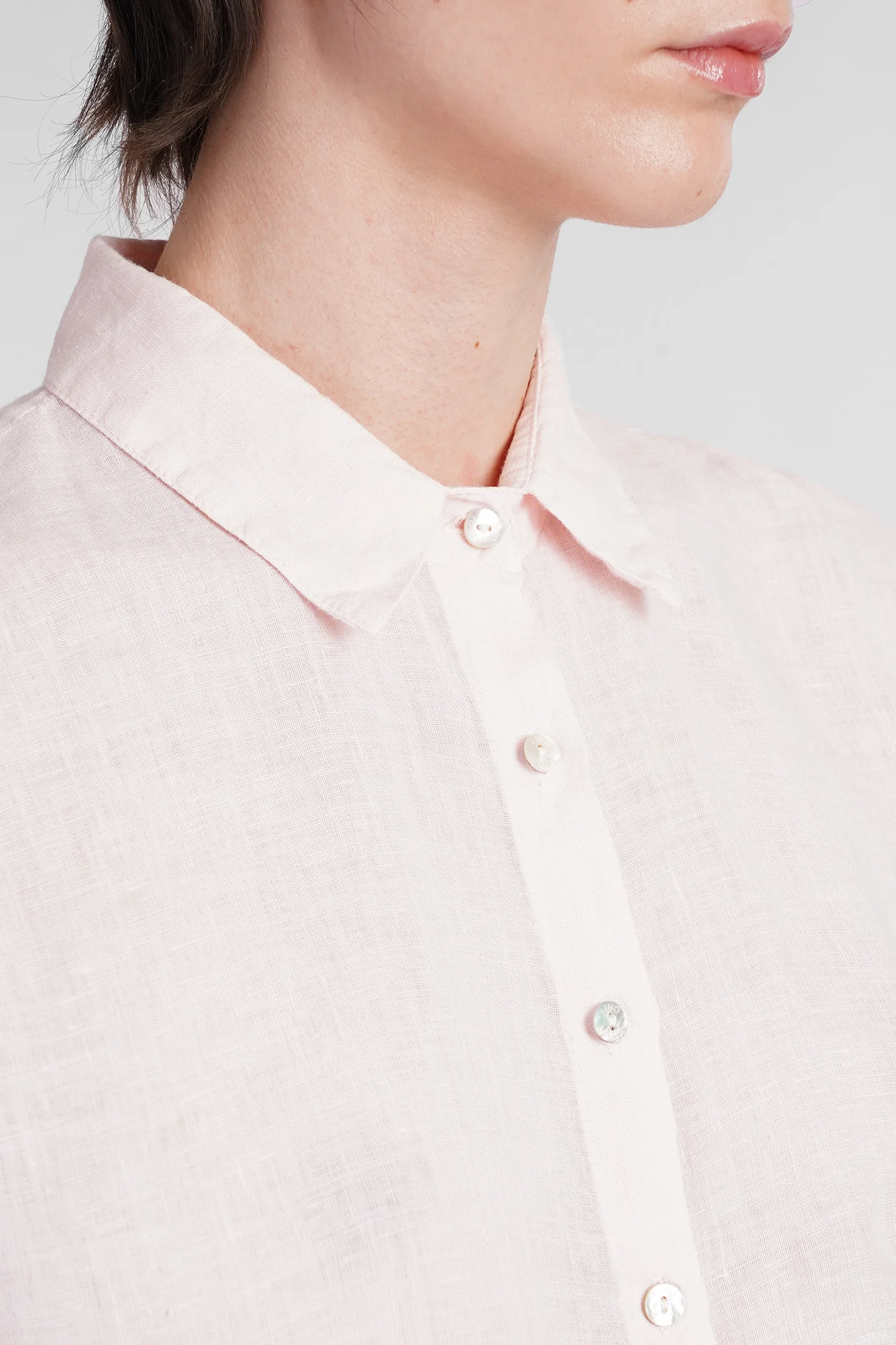 Shirt in rose-pink linen - Image 5
