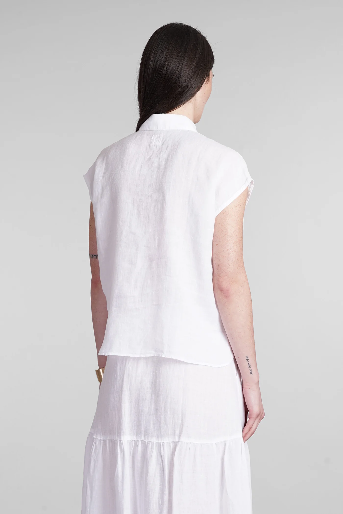 Shirt in white linen - Image 3