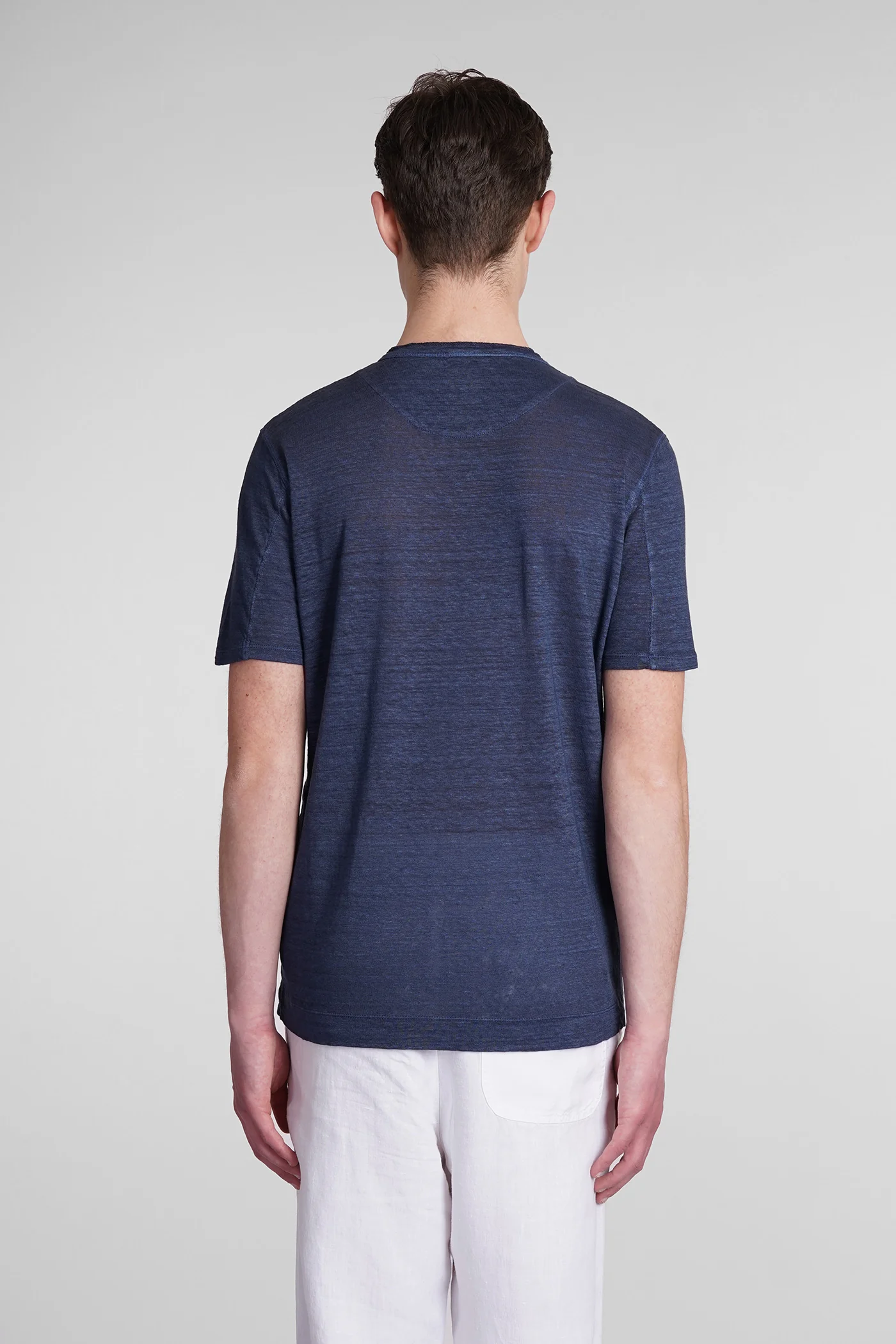T-Shirt in blue linen - Image 3
