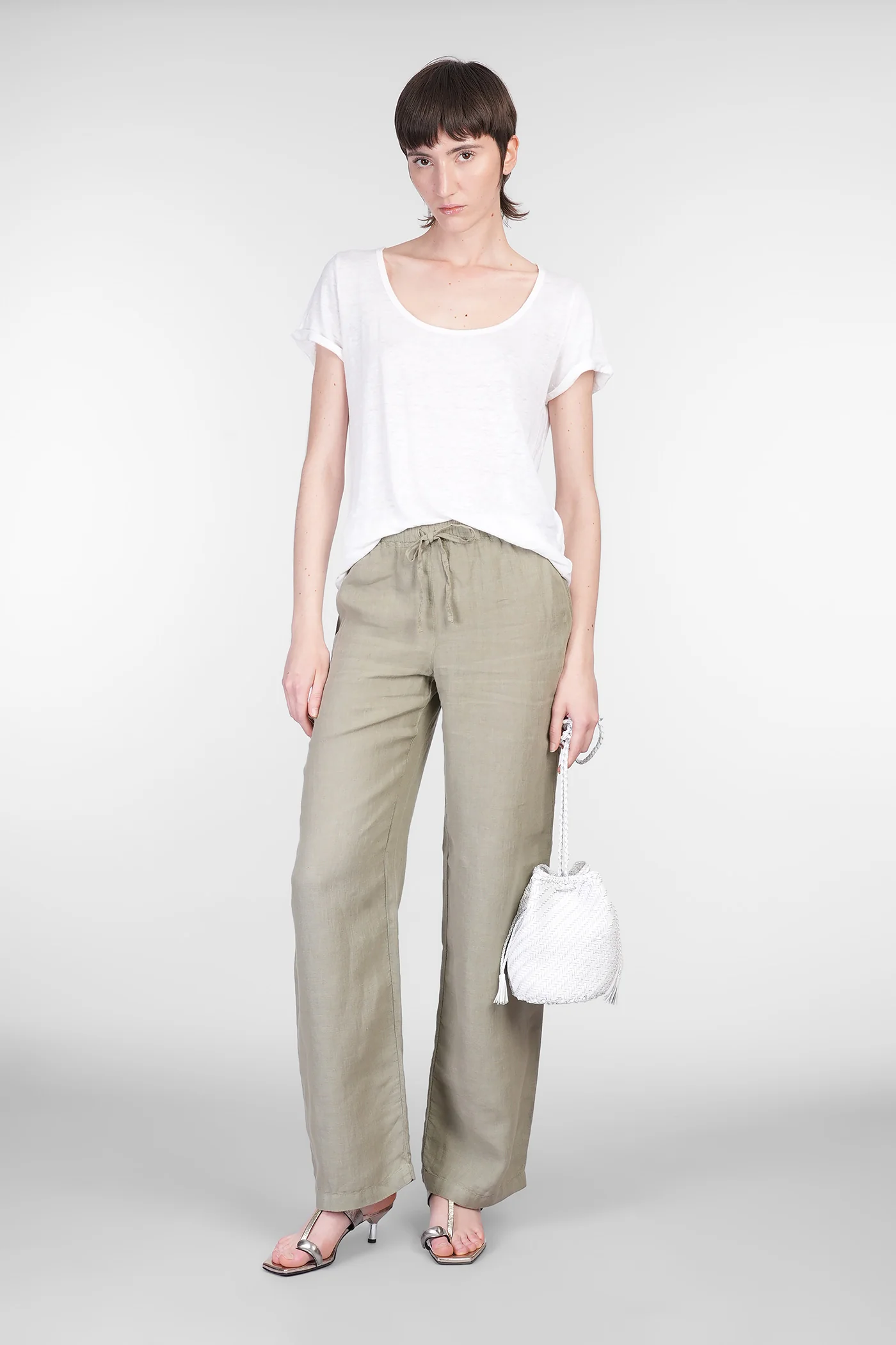 T-Shirt in white linen - Image 2
