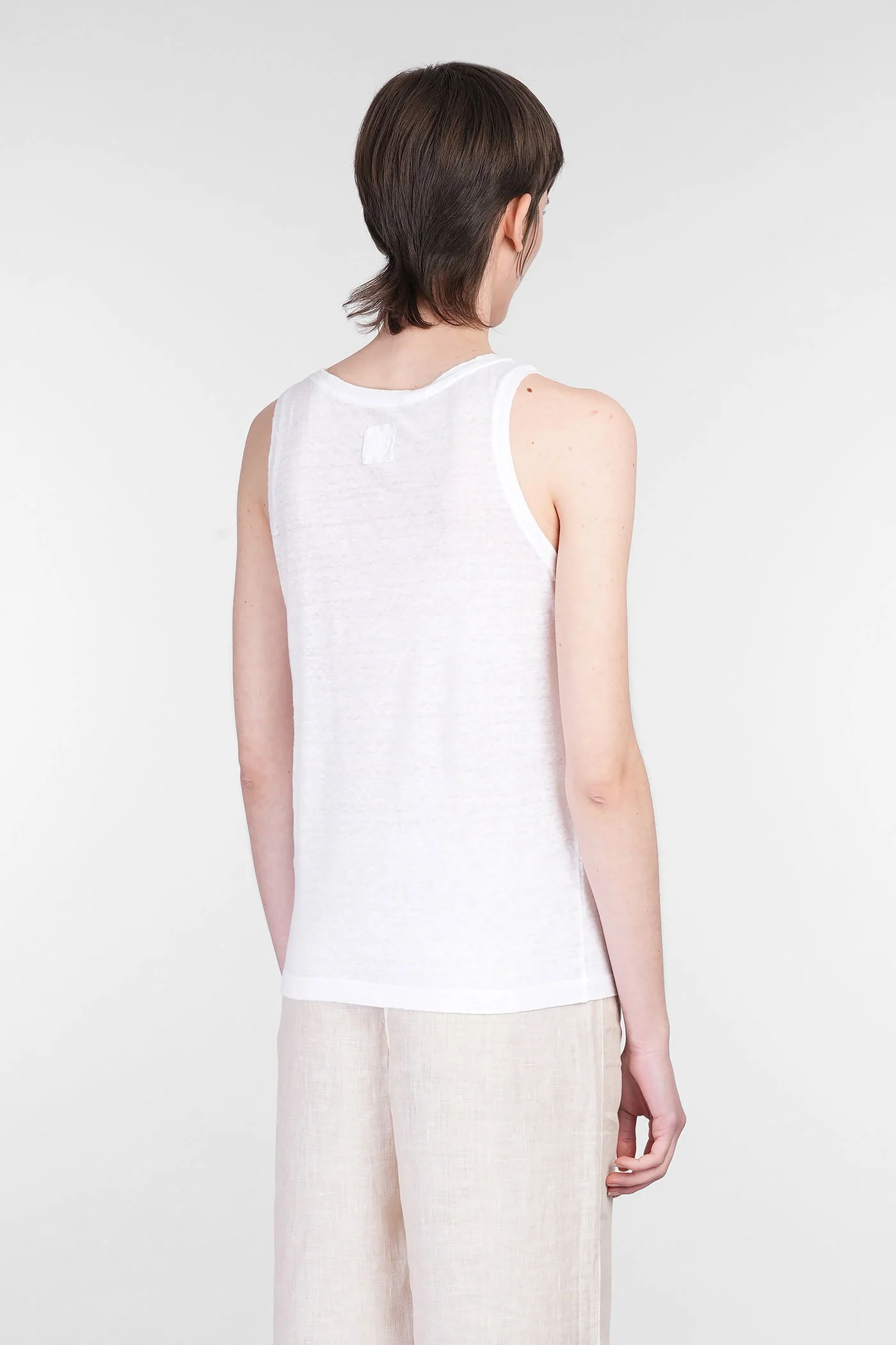 tank Top in white linen - Image 3