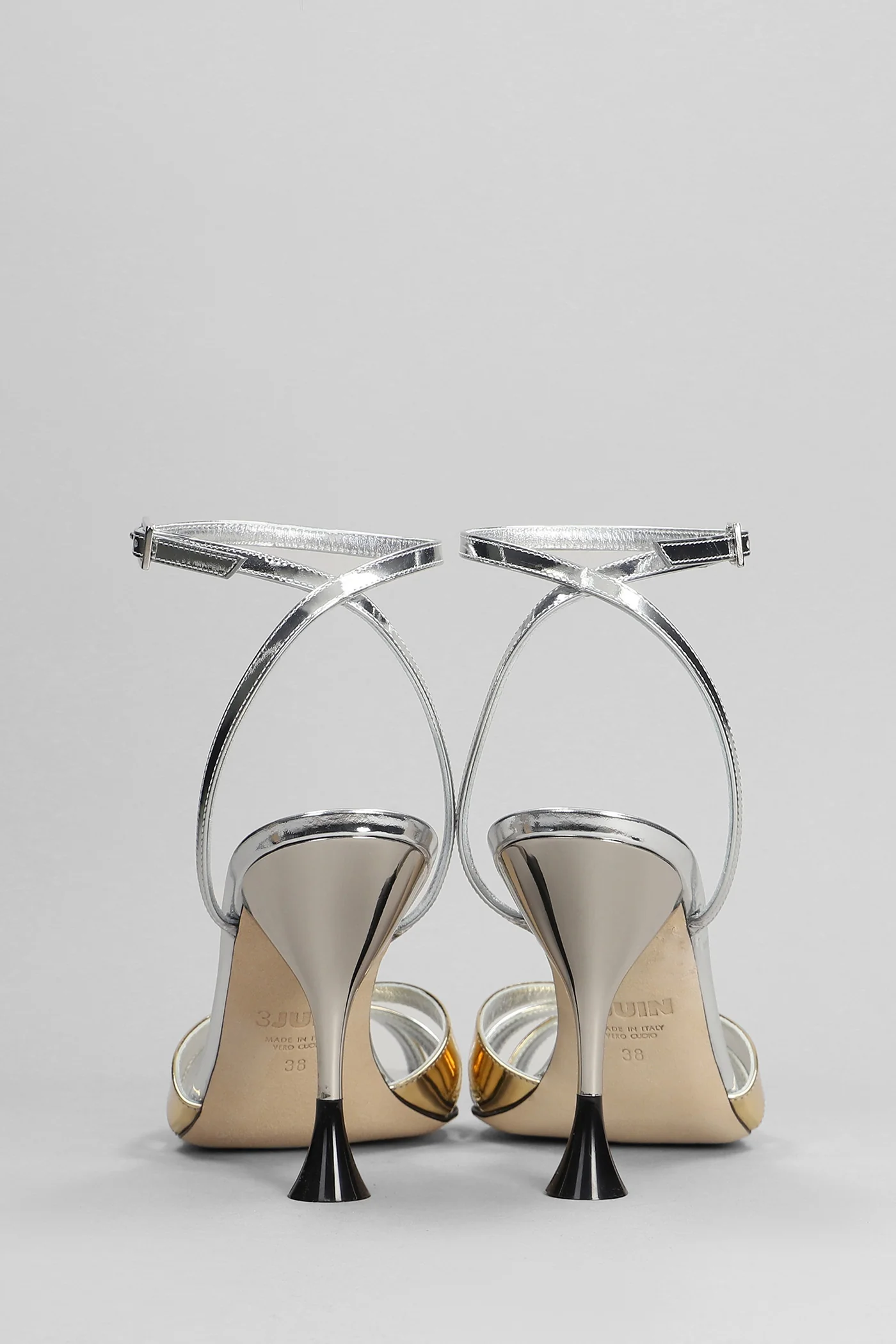Noeli 095 Sandals in silver leather - Image 4