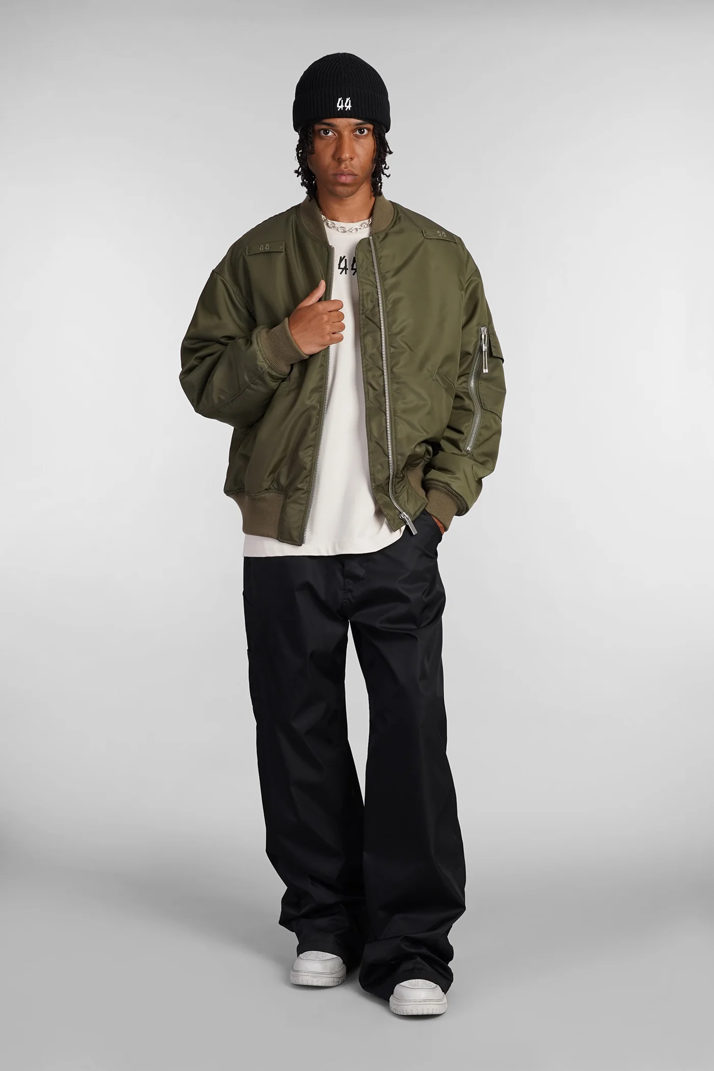 Bomber Jacket in green polyamide - Image 2