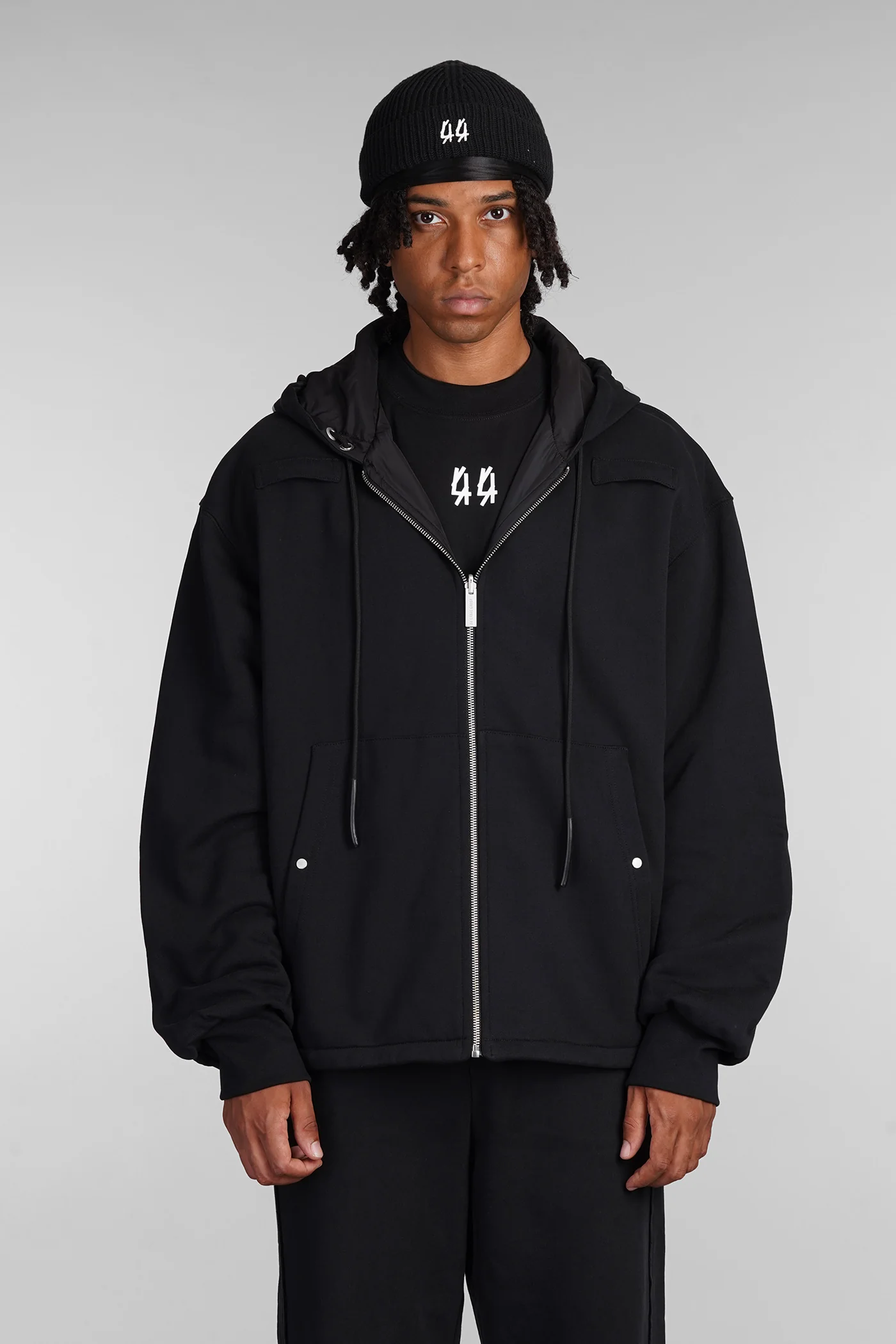 Casual jacket in black cotton - Image 11