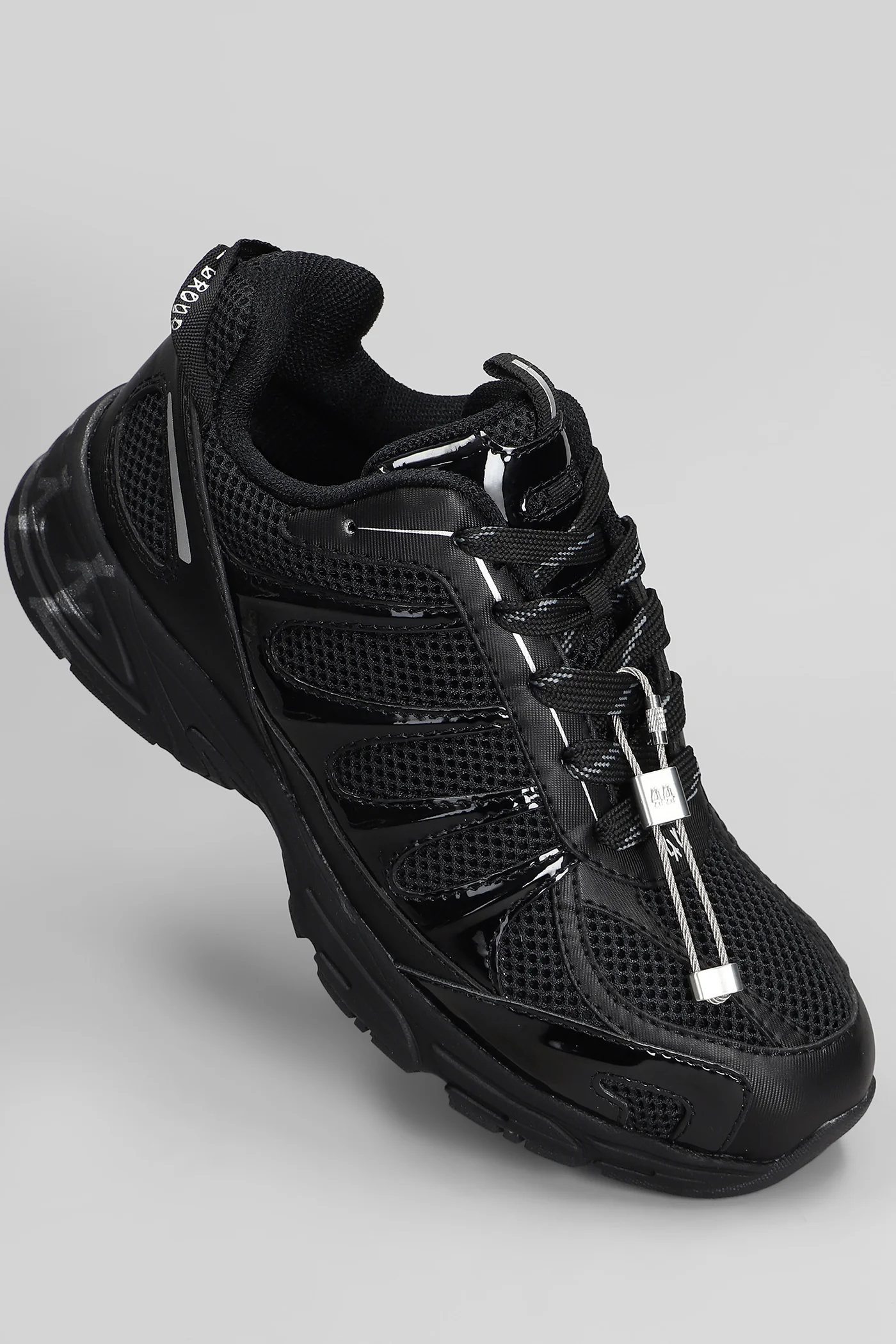 Dragger Sneakers in black leather and fabric - Image 5