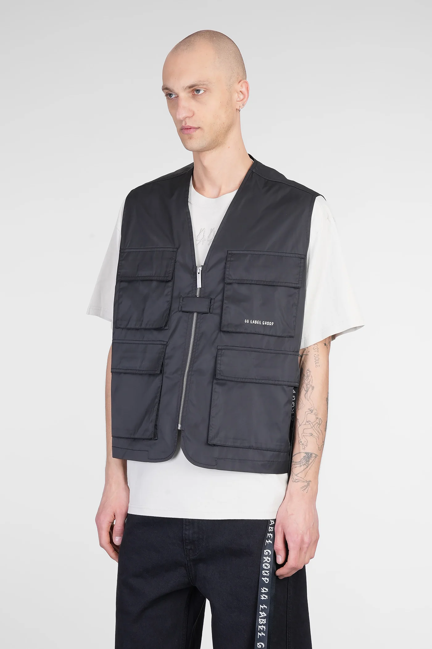 Vest in black polyester - Image 4