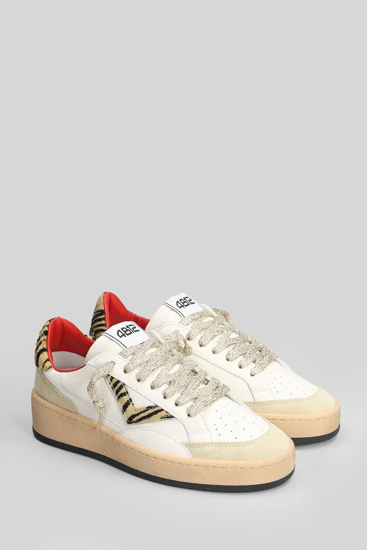 Playnew Sky Sneakers in white suede and leather - Image 2