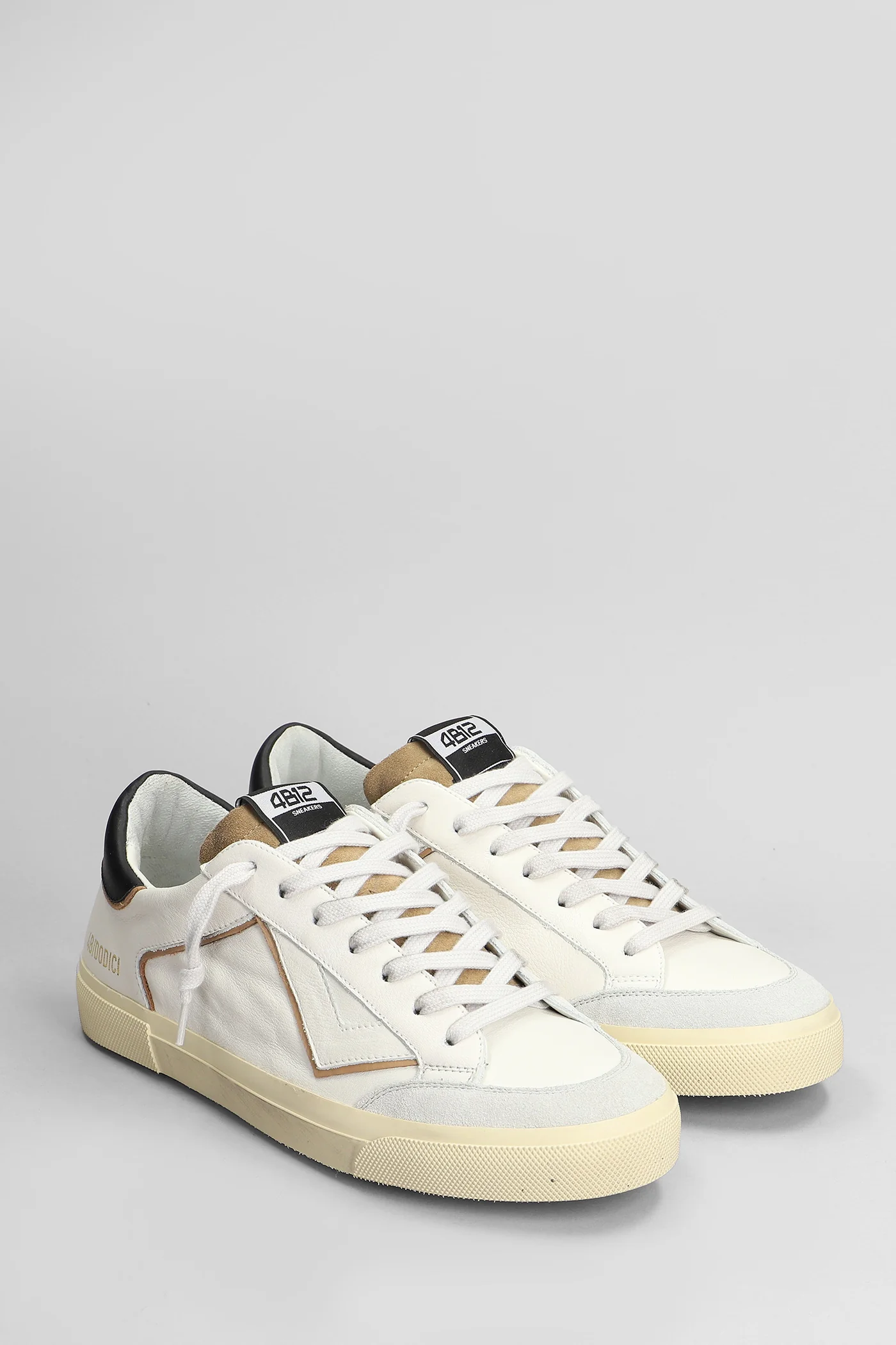Retro Sneakers in white leather - Image 2