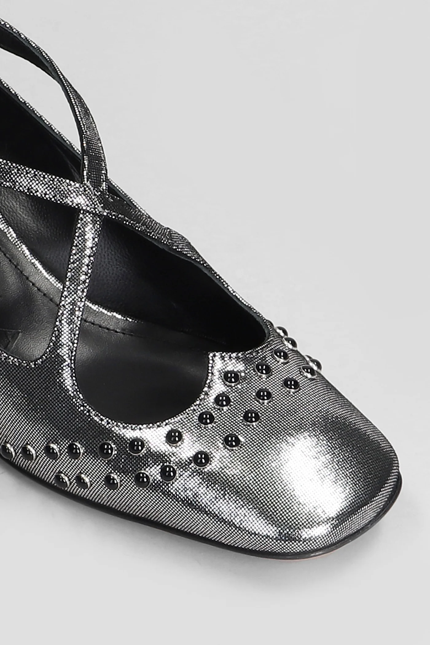 Pumps in silver leather - Image 5