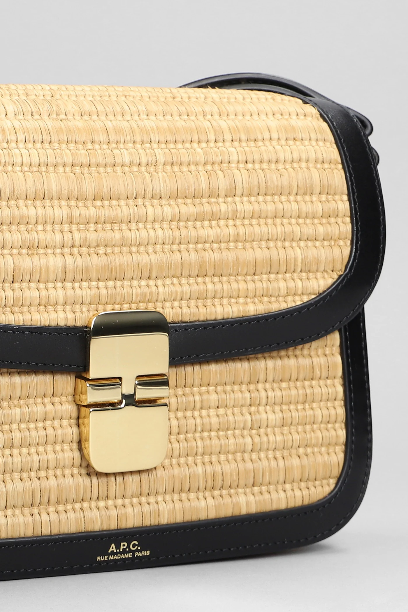 Grace small Shoulder bag in black cotton - Image 4