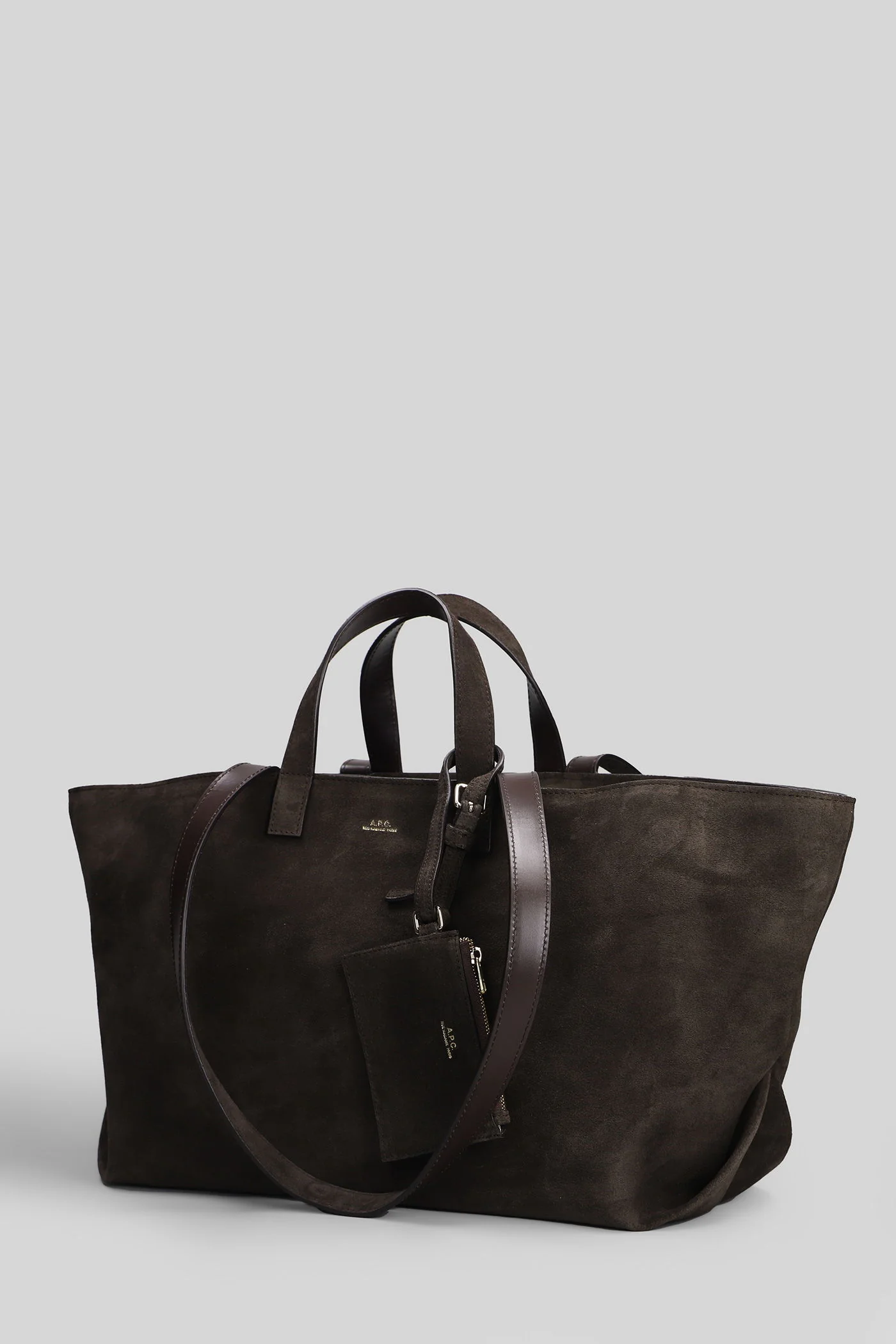 Le drummer Tote in grey suede - Image 10