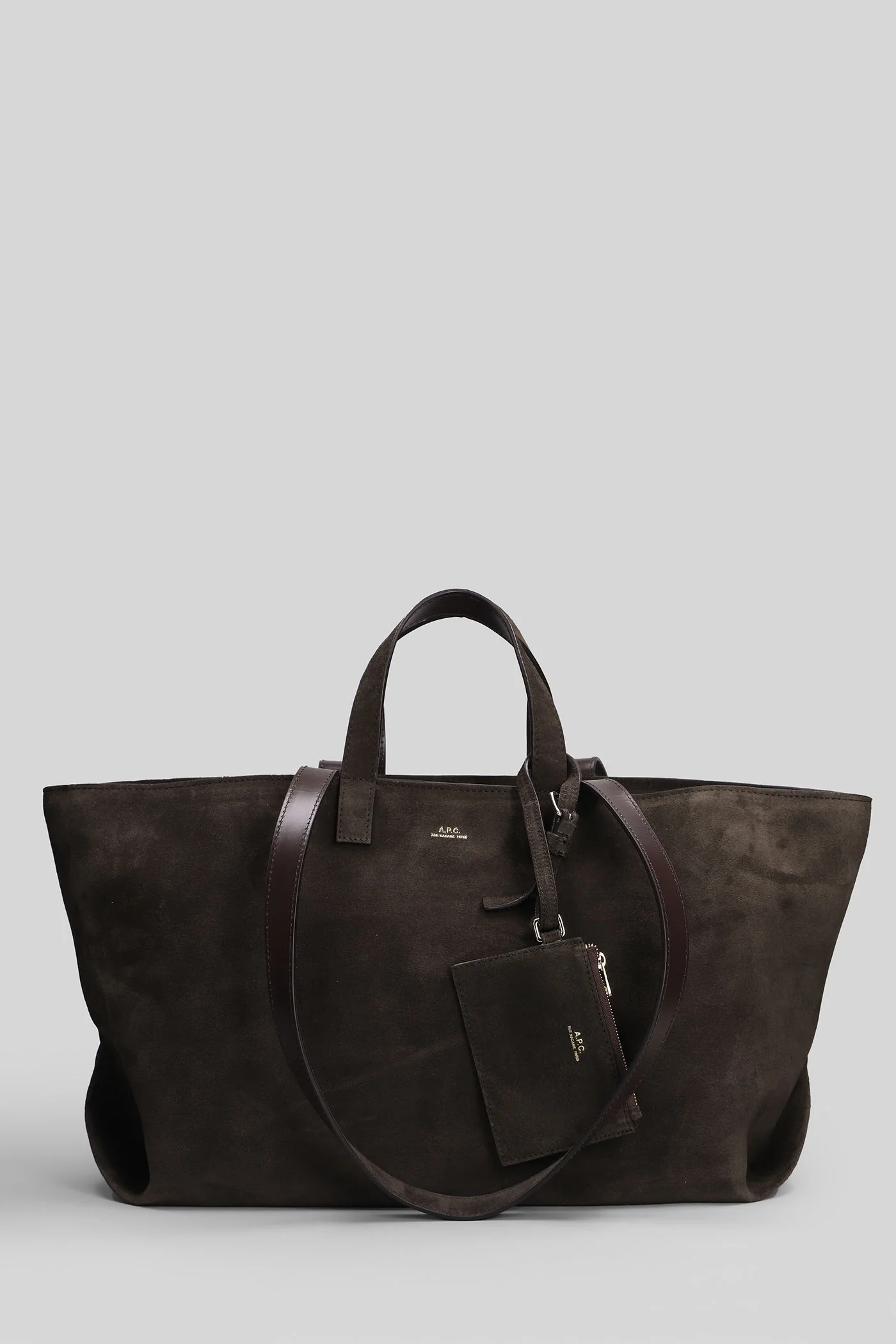 Le drummer Tote in grey suede - Image 9