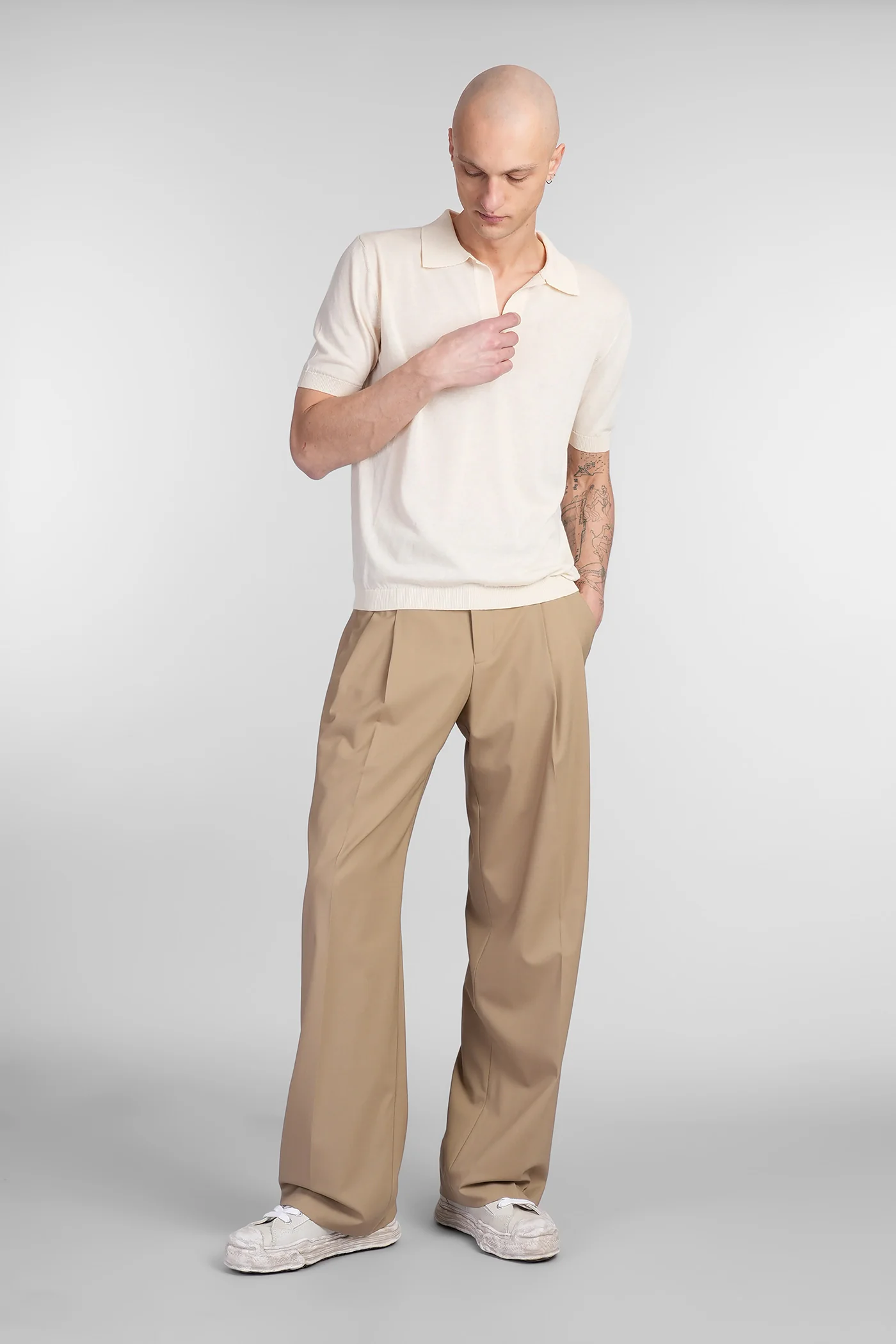 Pants in beige wool - Image 2