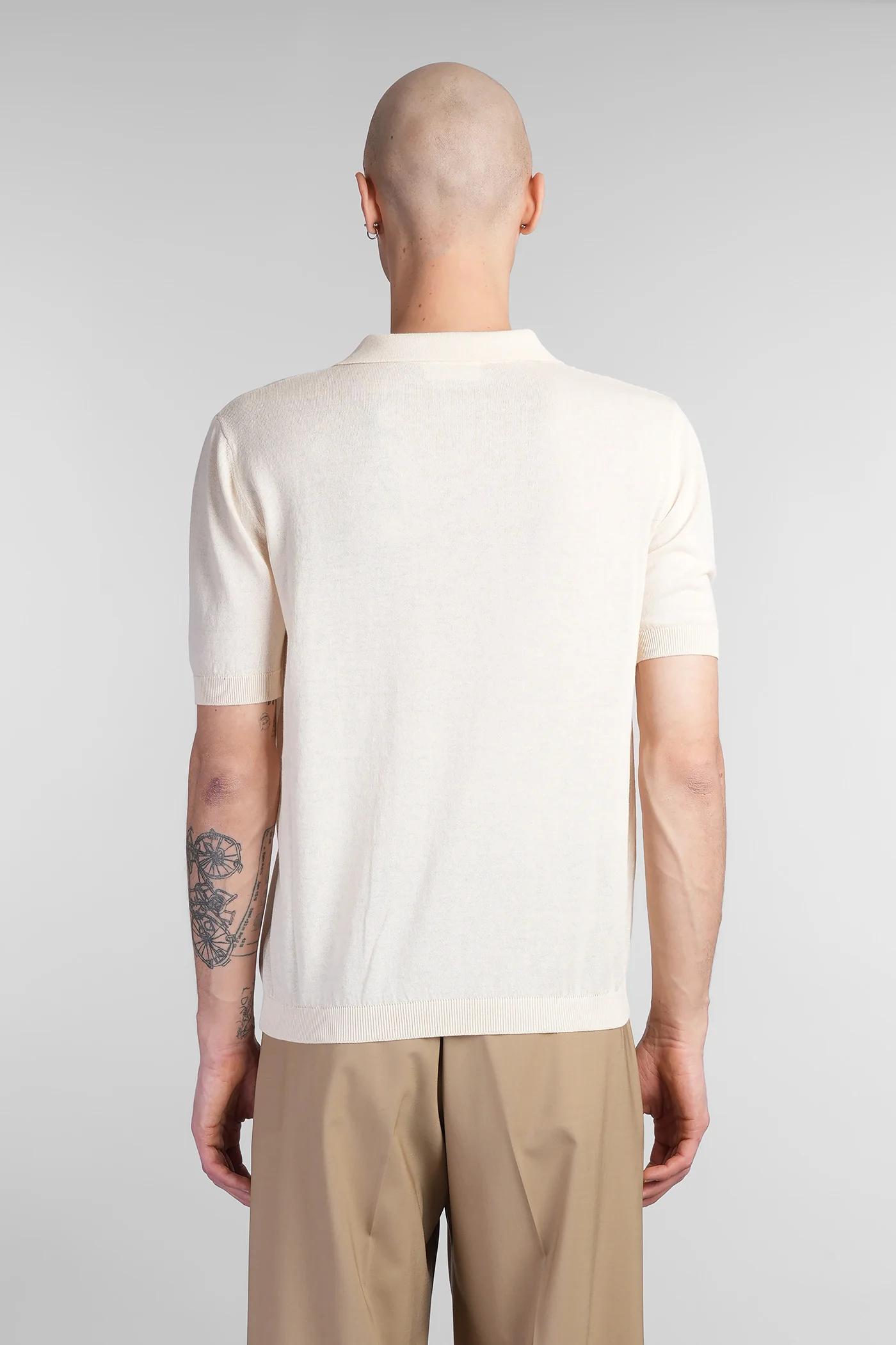 Polo in beige cotton - Image 3