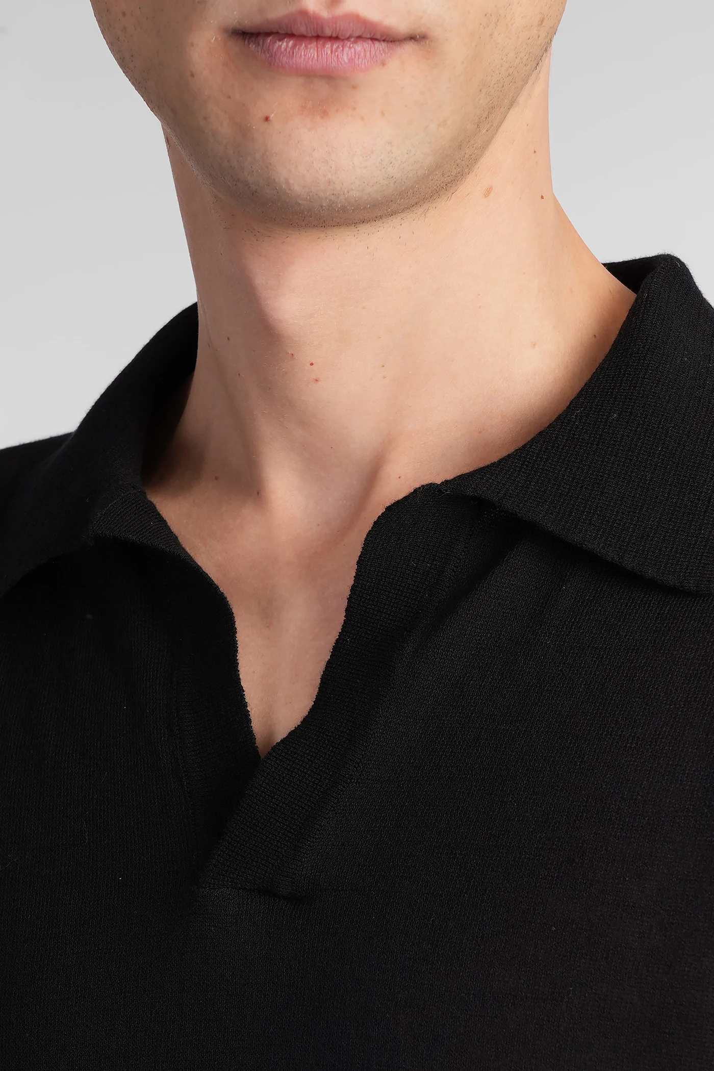 Polo in black cotton - Image 5
