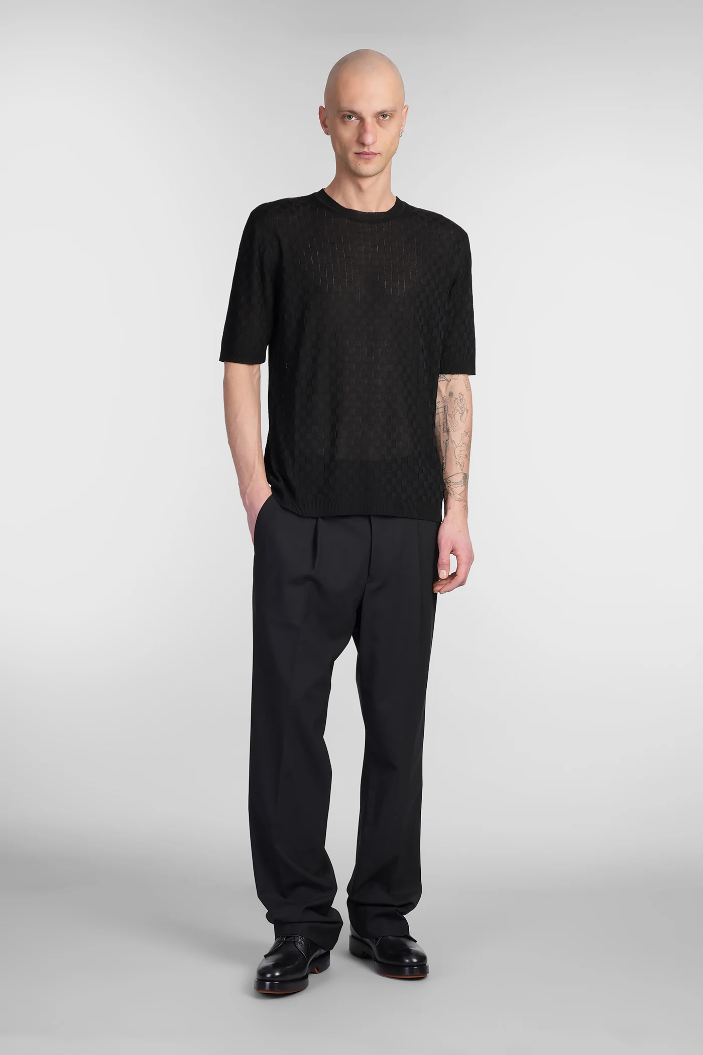T-Shirt in black viscose - Image 2