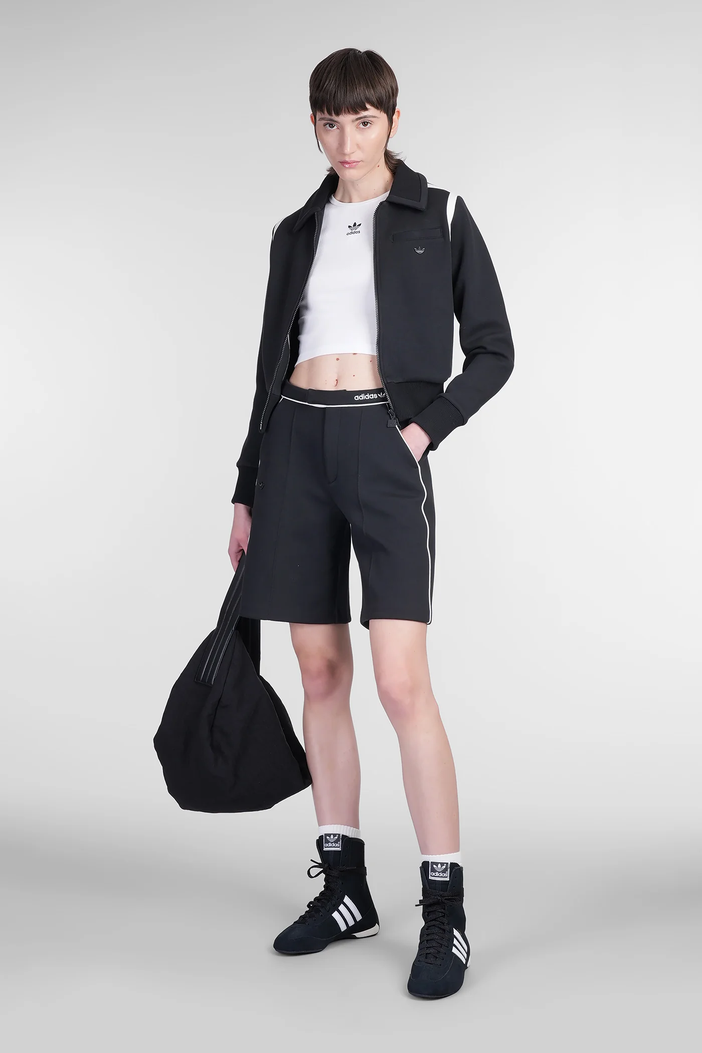 Collared TT Sweatshirt in black polyester - Image 2