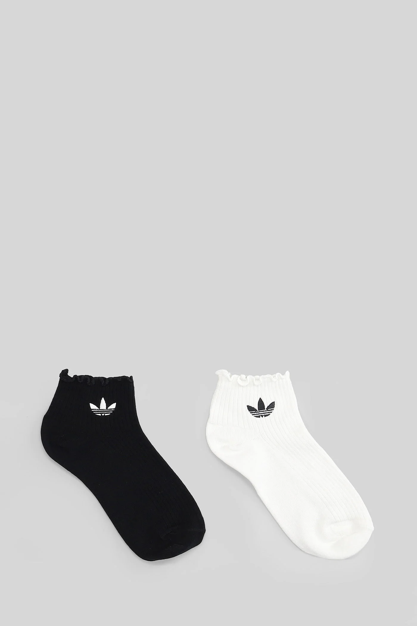 Ruffle 1-4 S 2P Socks in white cotton - Image 2