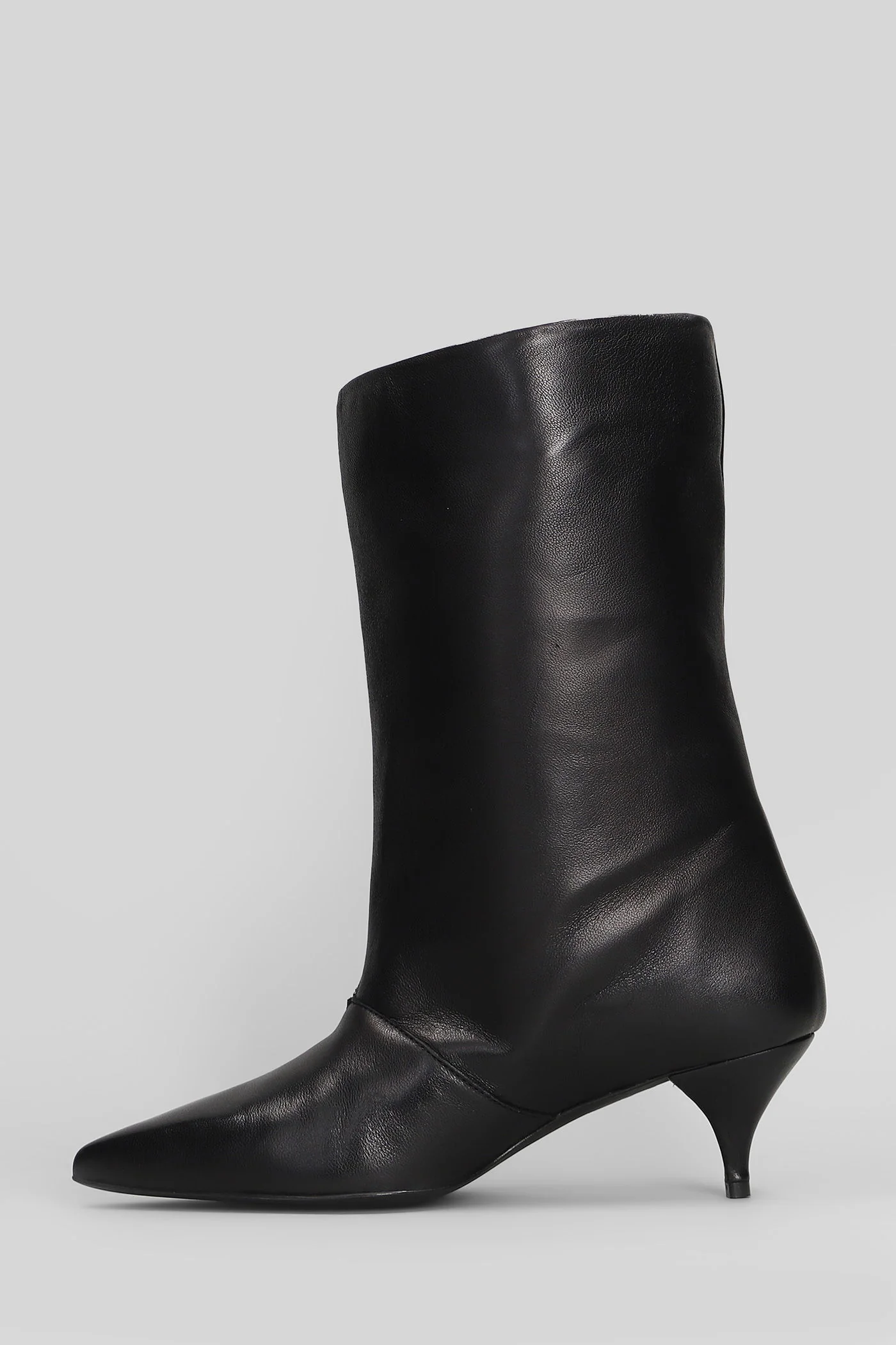 High heels Ankle boots in black leather - Image 3