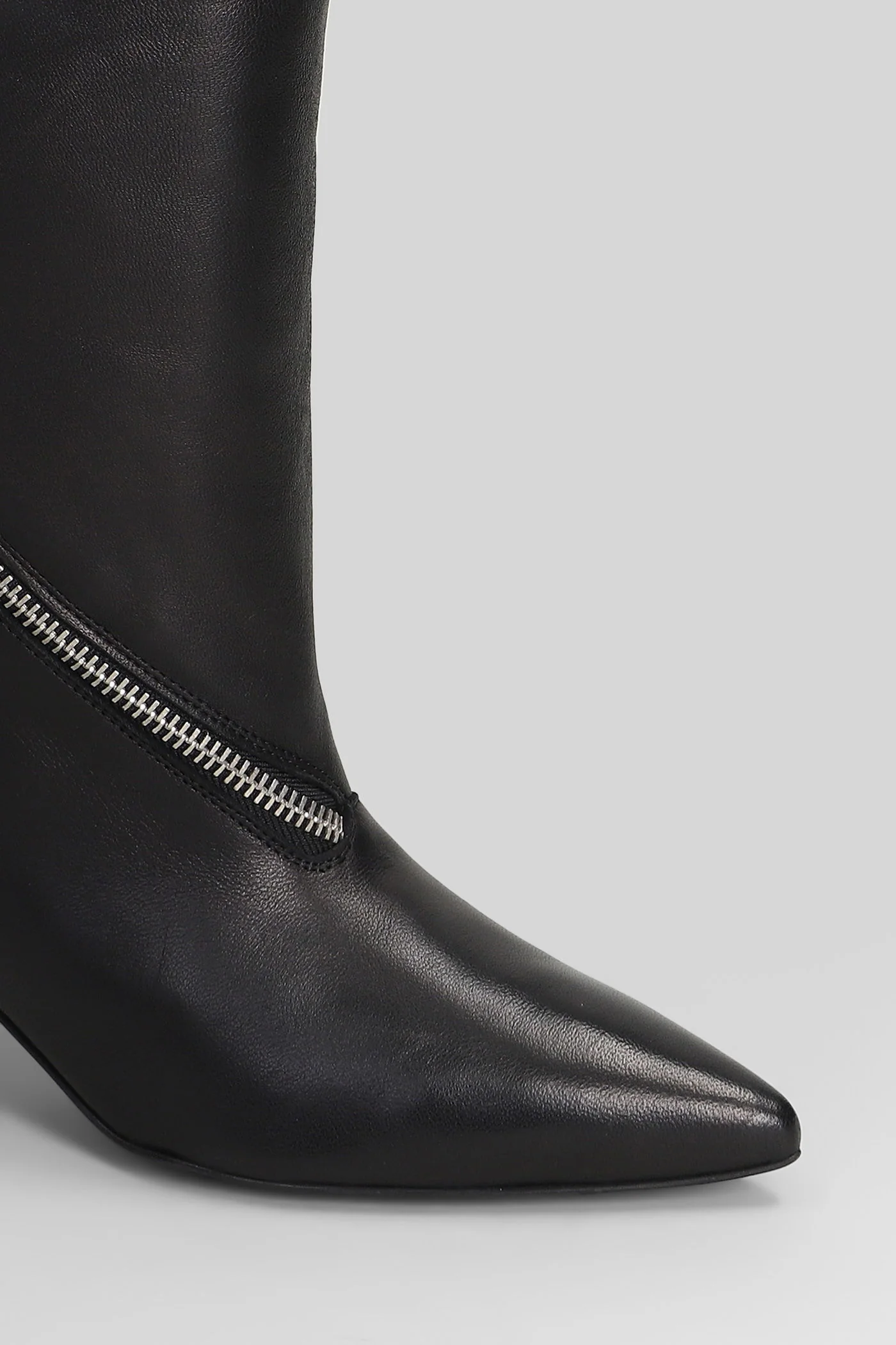 High heels Ankle boots in black leather - Image 5