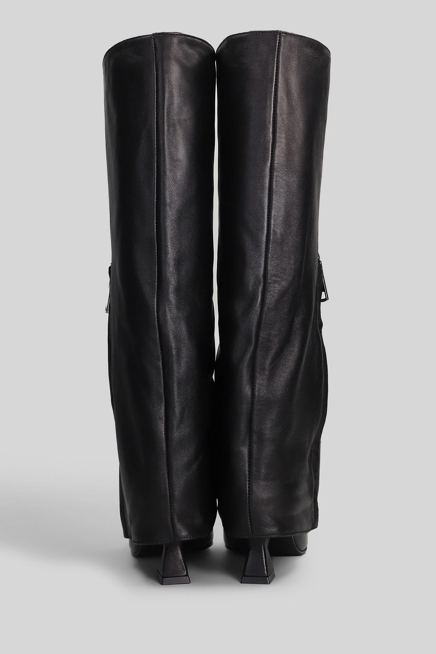 High heels boots in black leather - Image 4