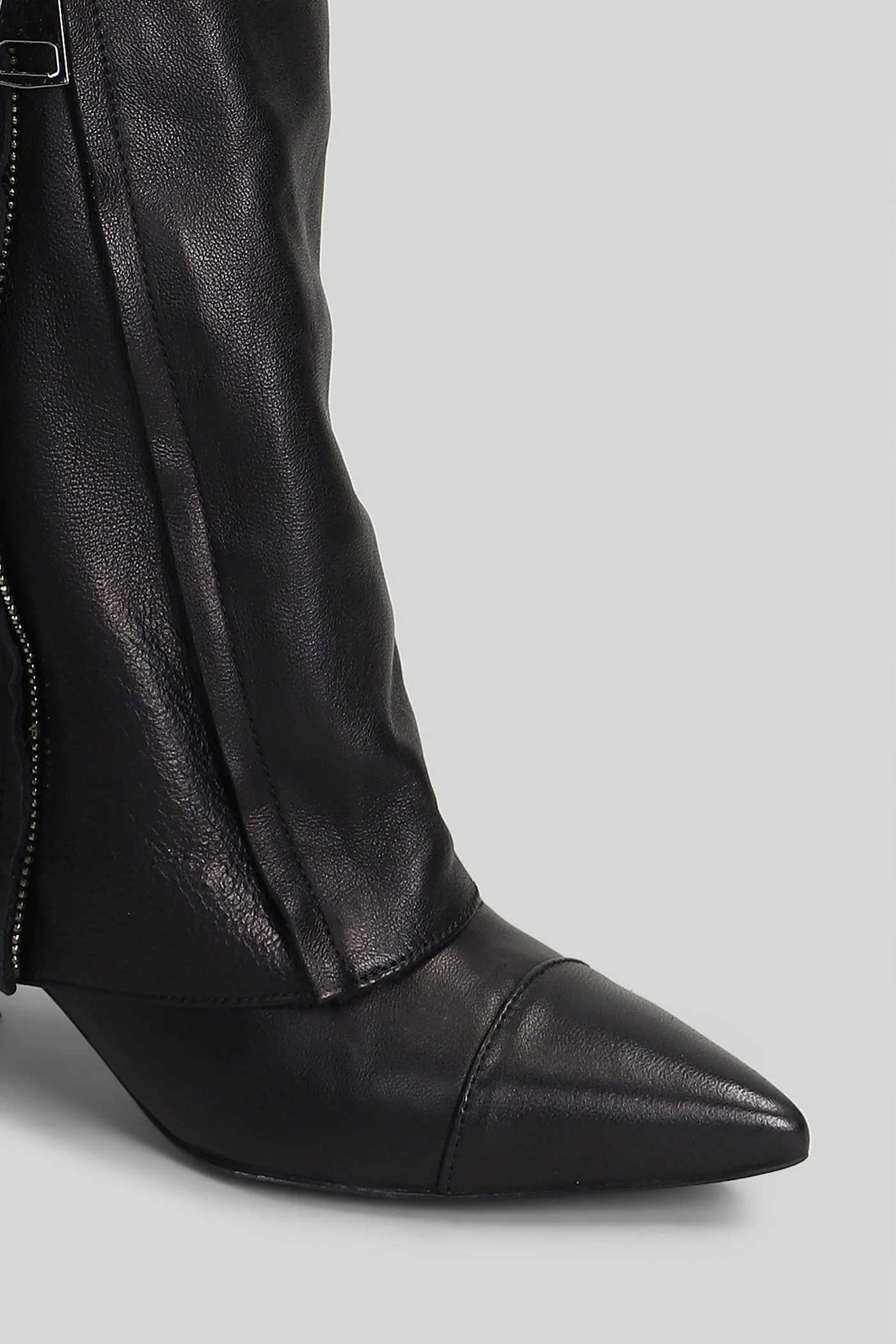 High heels boots in black leather - Image 5
