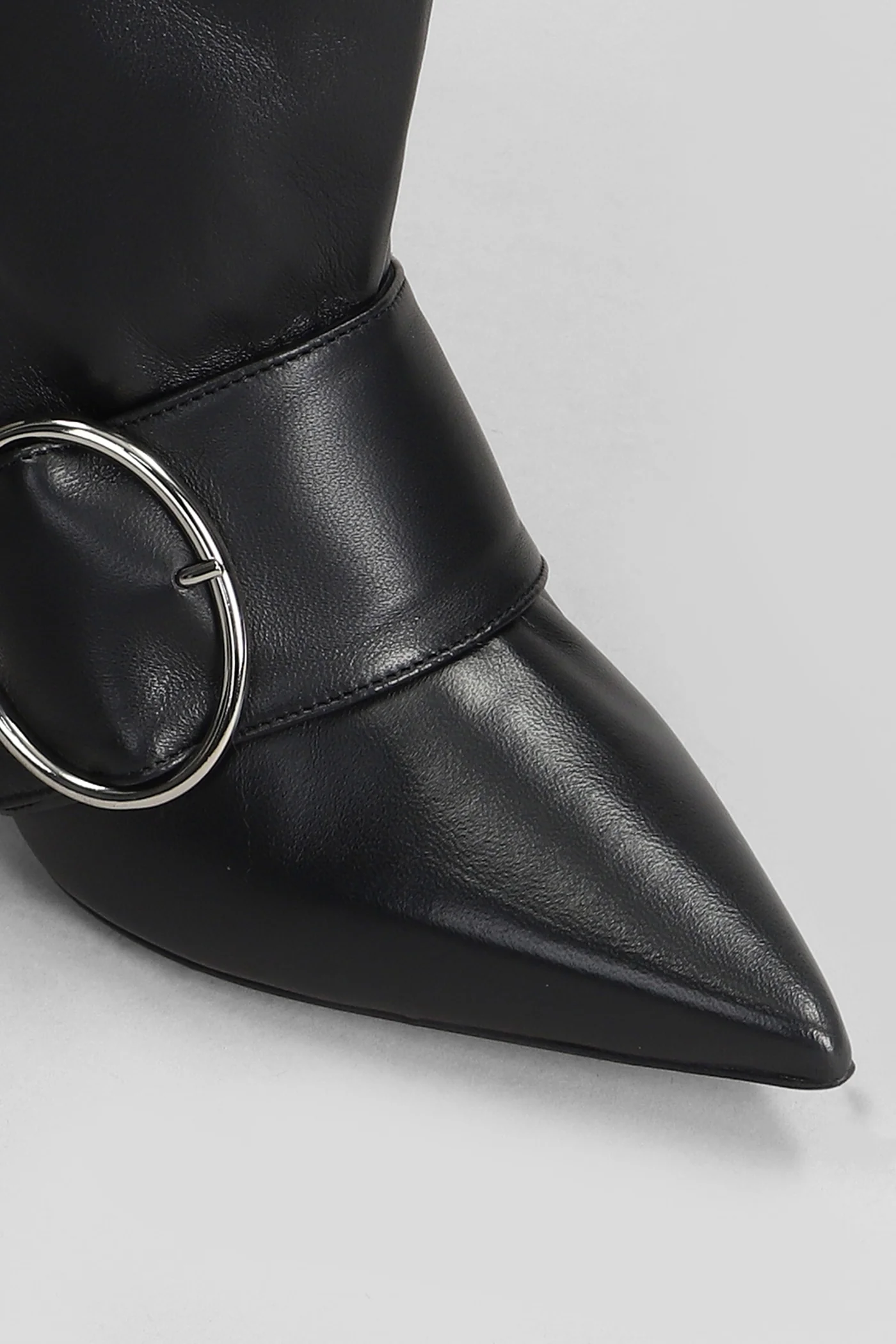 High heels boots in black leather - Image 5