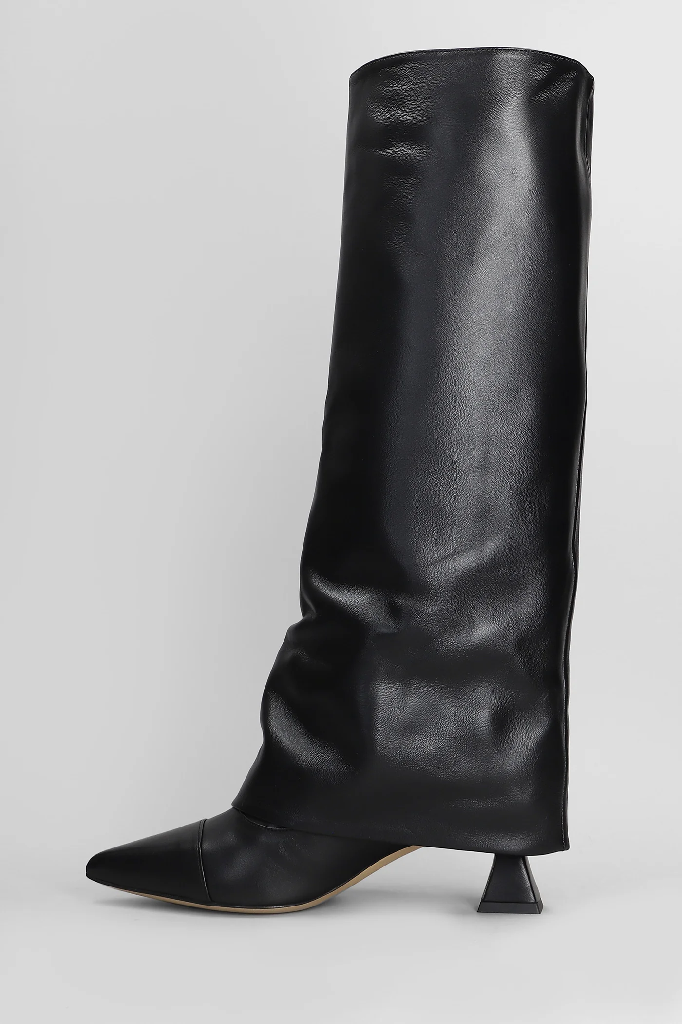 High heels boots in black leather - Image 3