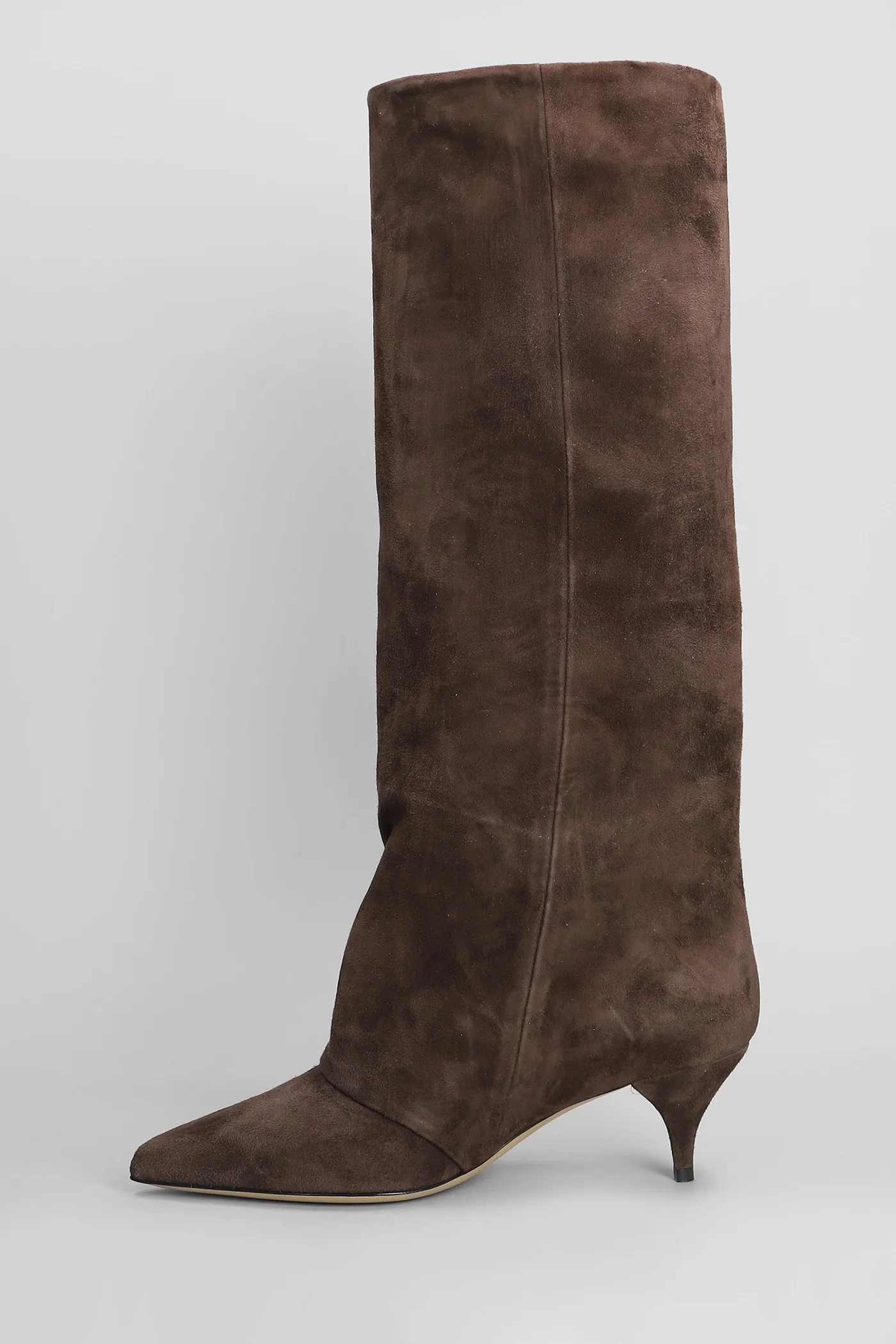 High heels boots in brown suede - Image 3