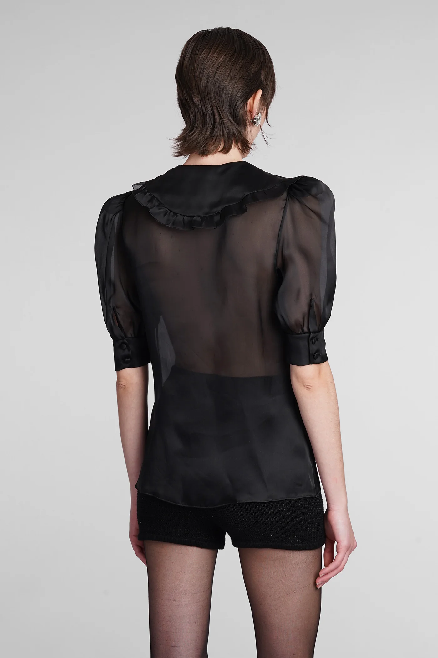 Blouse in black silk - Image 3