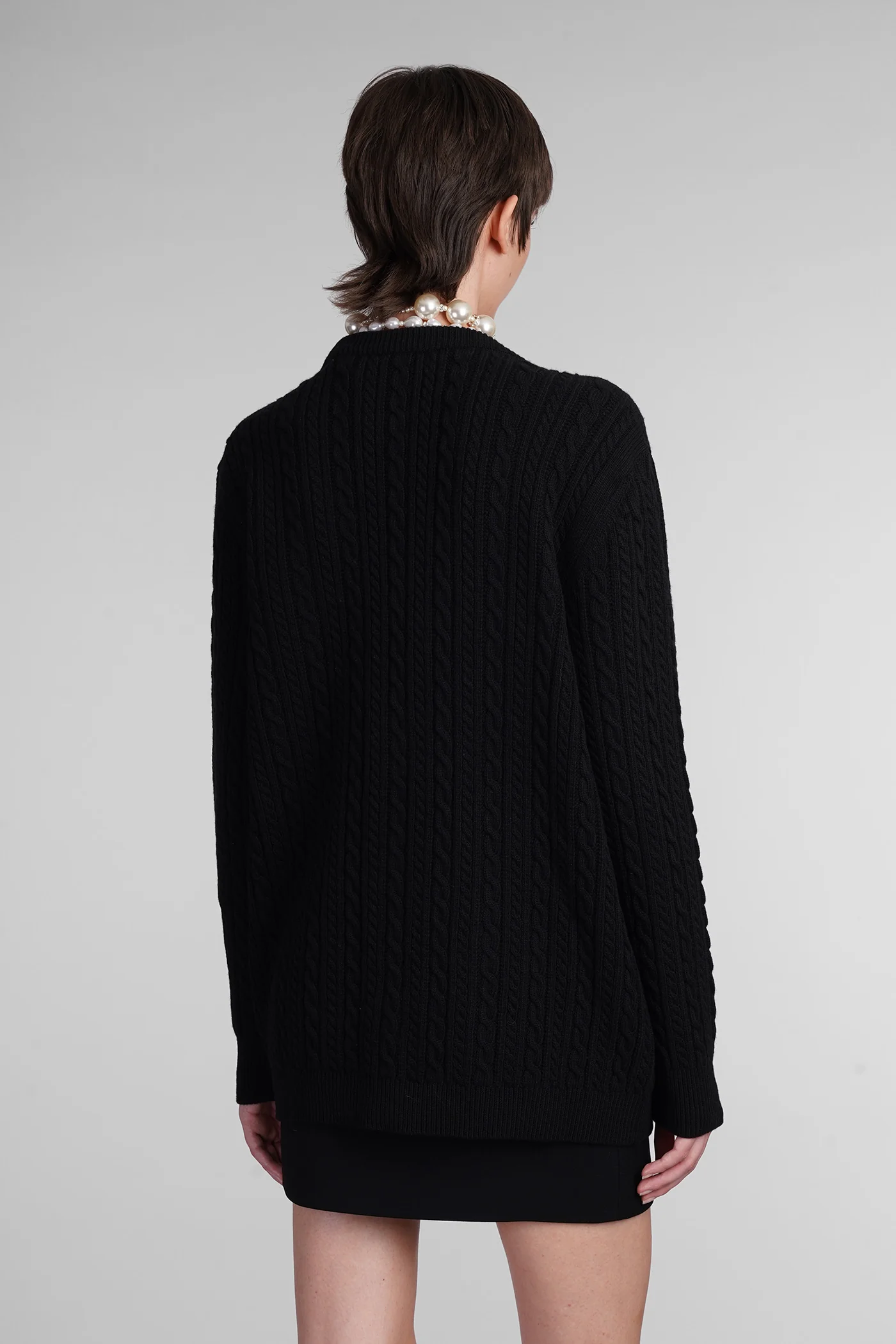 Cardigan in black wool - Image 3
