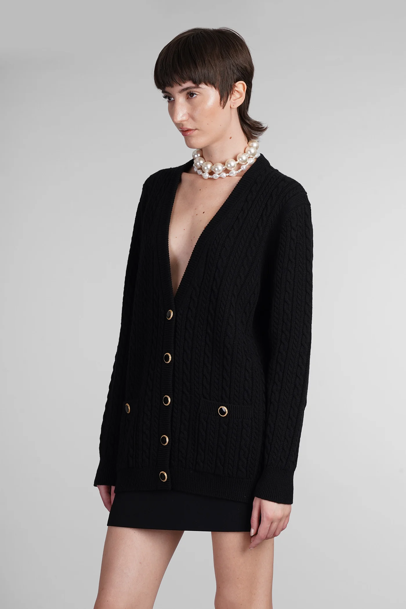 Cardigan in black wool - Image 4