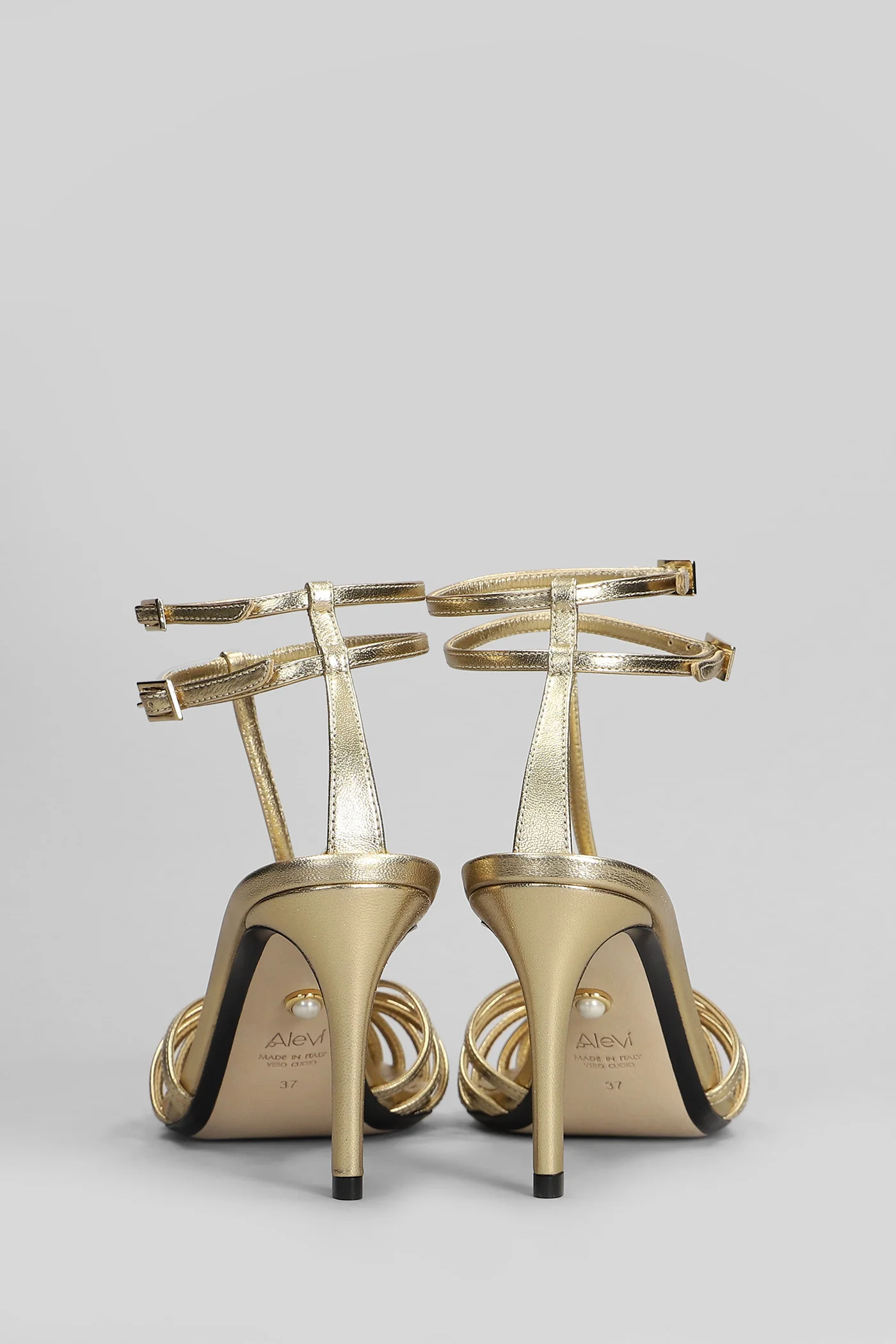Anna 80 Sandals in gold leather - Image 4