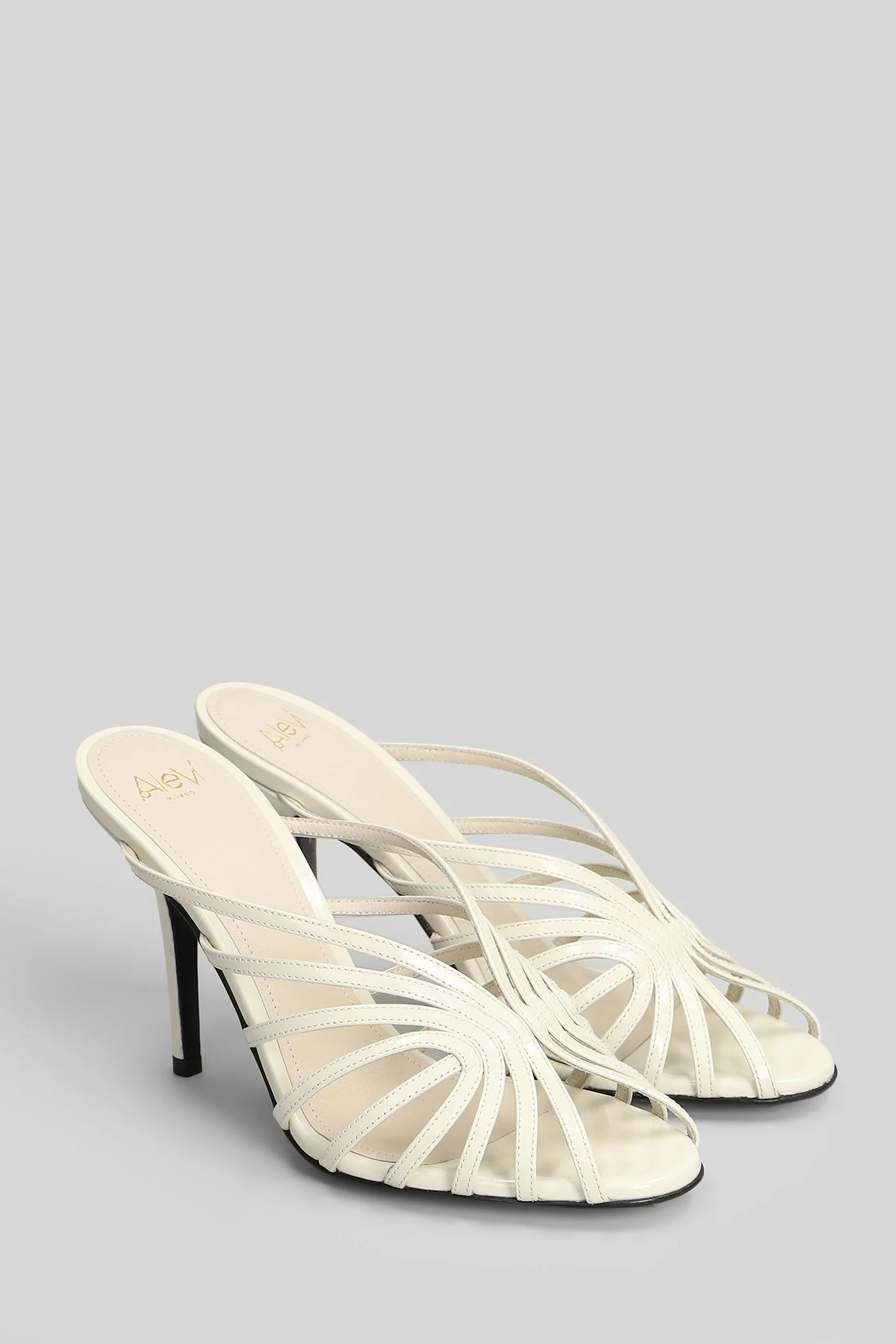Diana 95 Sandals in white patent leather - Image 2