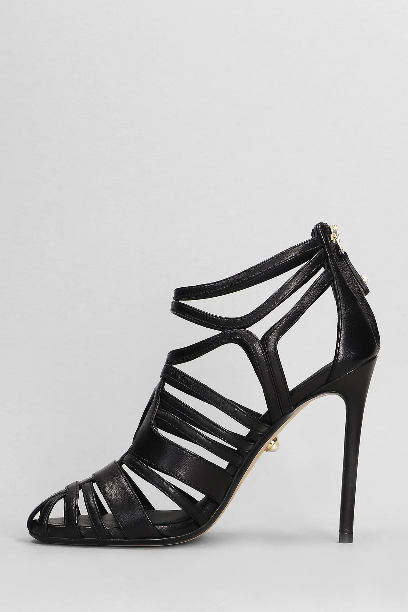 Jil 110 Sandals in black leather - Image 3