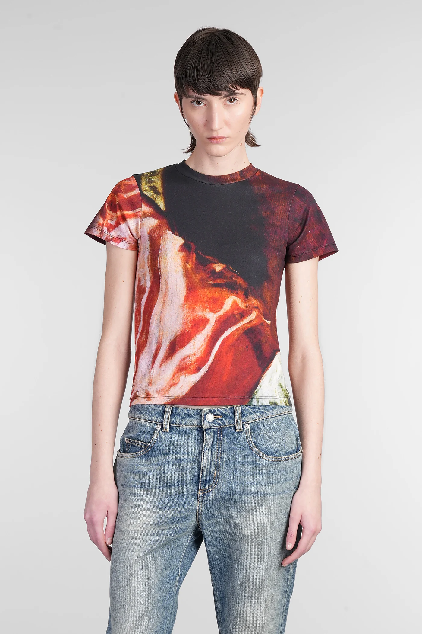 T-Shirt in multicolor cotton