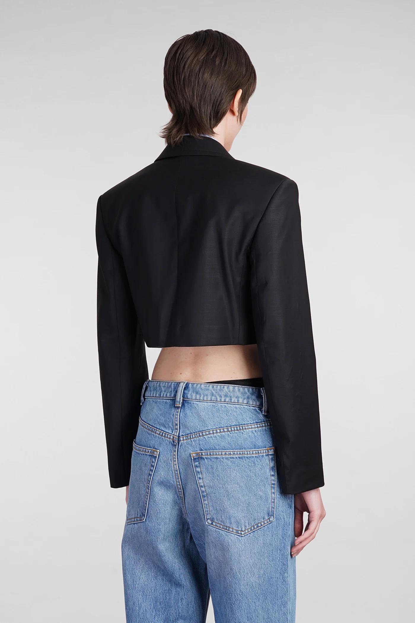 Blazer in black wool - Image 3