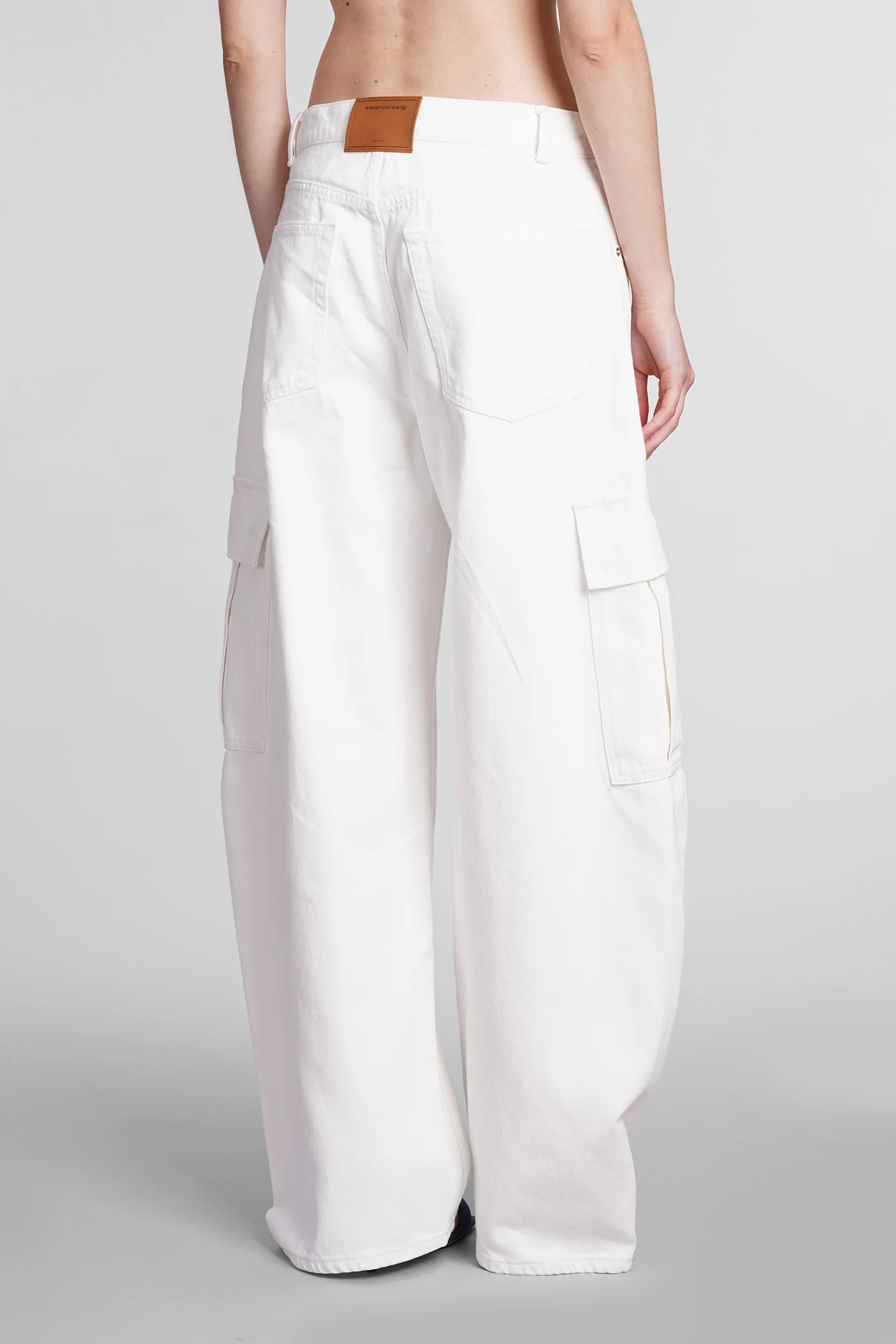 Jeans in white cotton - Image 3