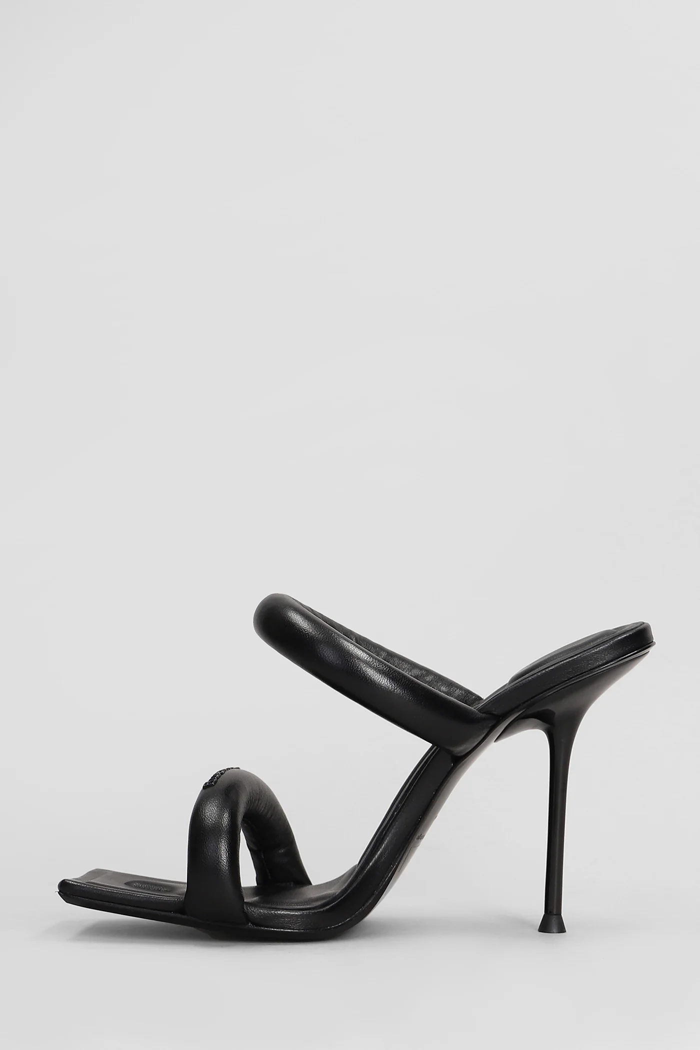 Julie 105 Sandals in black leather - Image 3
