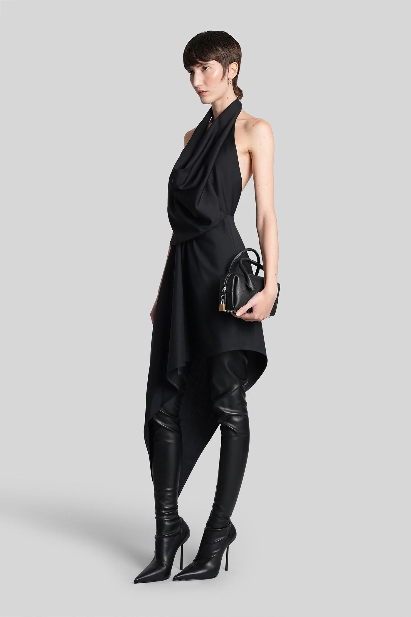 Long dress in black wool - Image 4