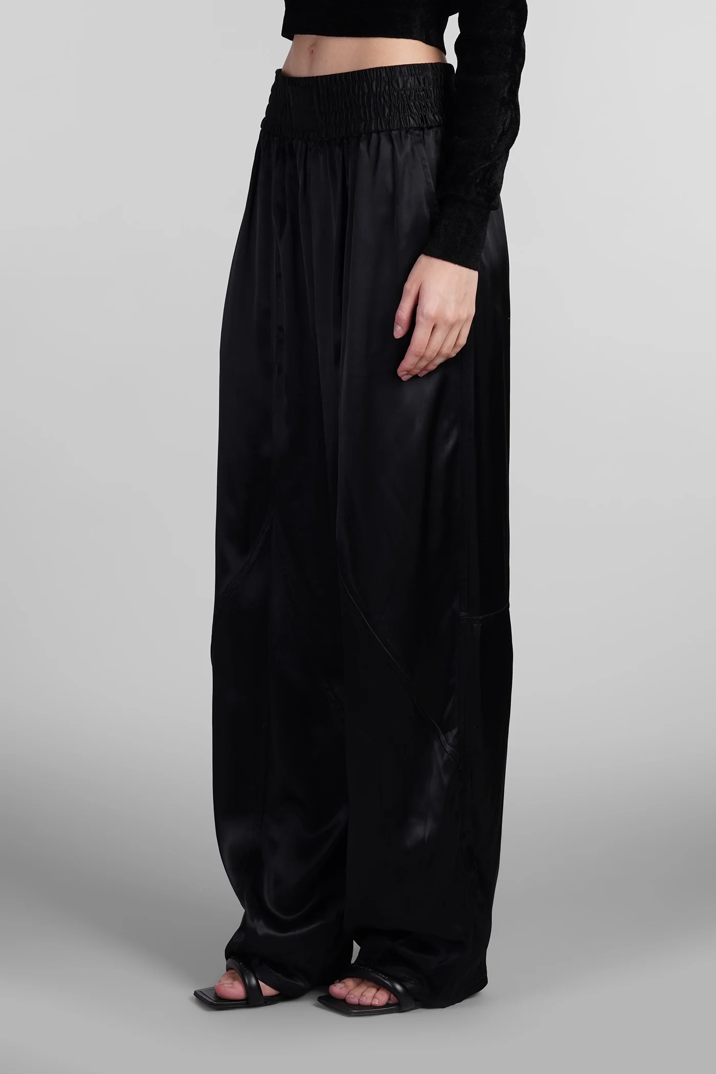 Pants in black viscose - Image 4