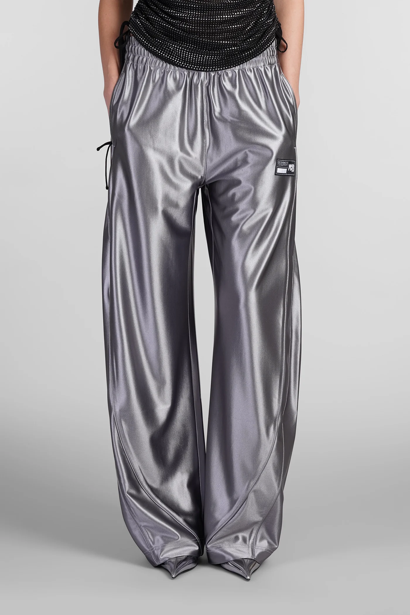 Pants in grey polyester