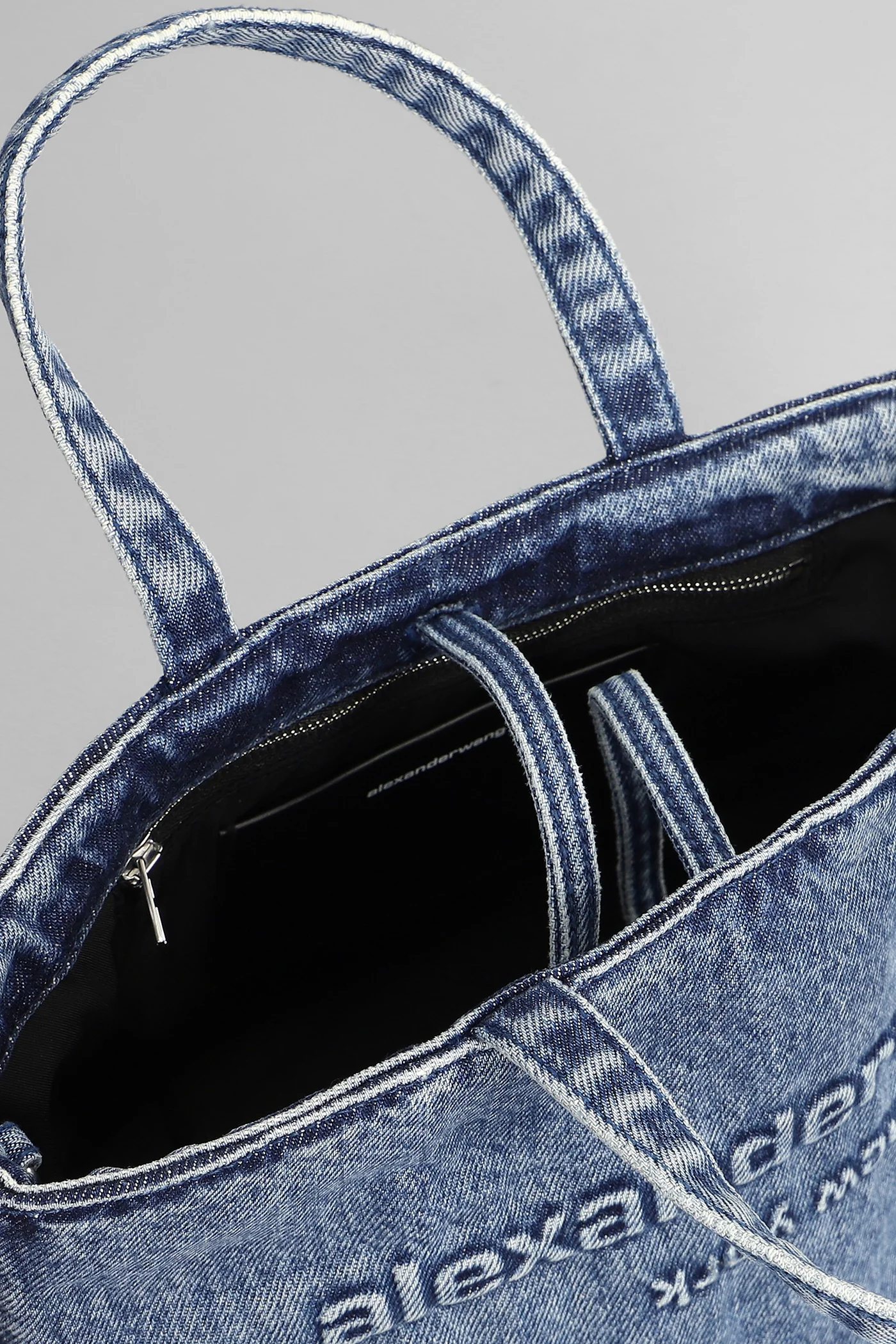 Punch small tote Tote in blue cotton - Image 4